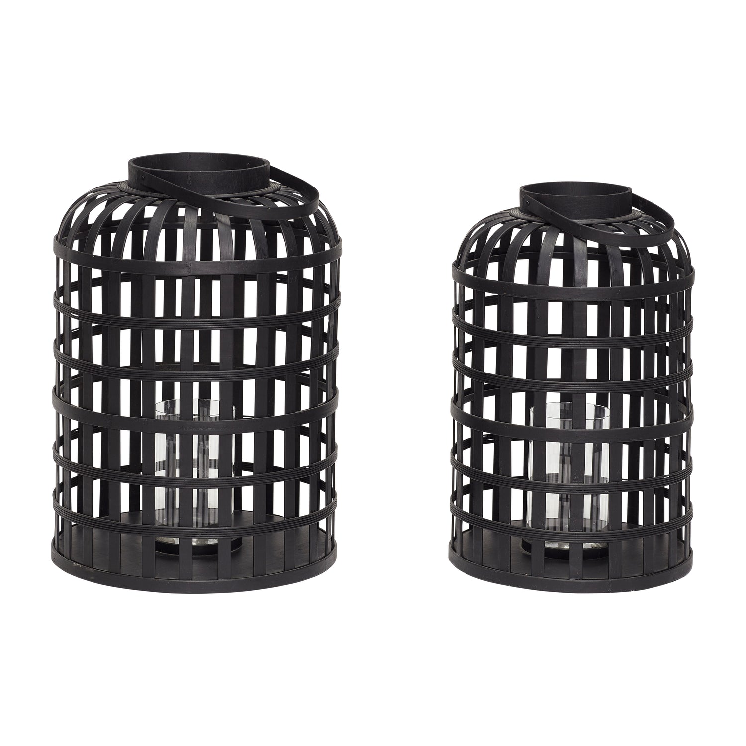 Grid lanterns black (set of 2) - Ø35XH54, Ø41XH58CM