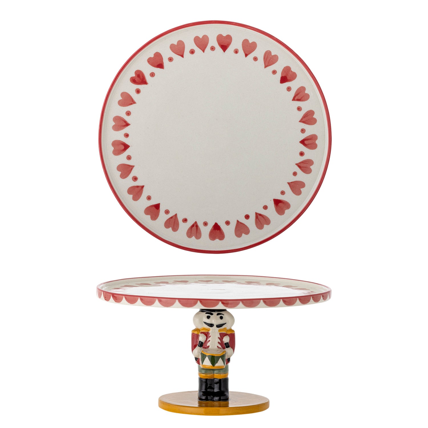 Bloomingville jolly cake dish, red, stoneware