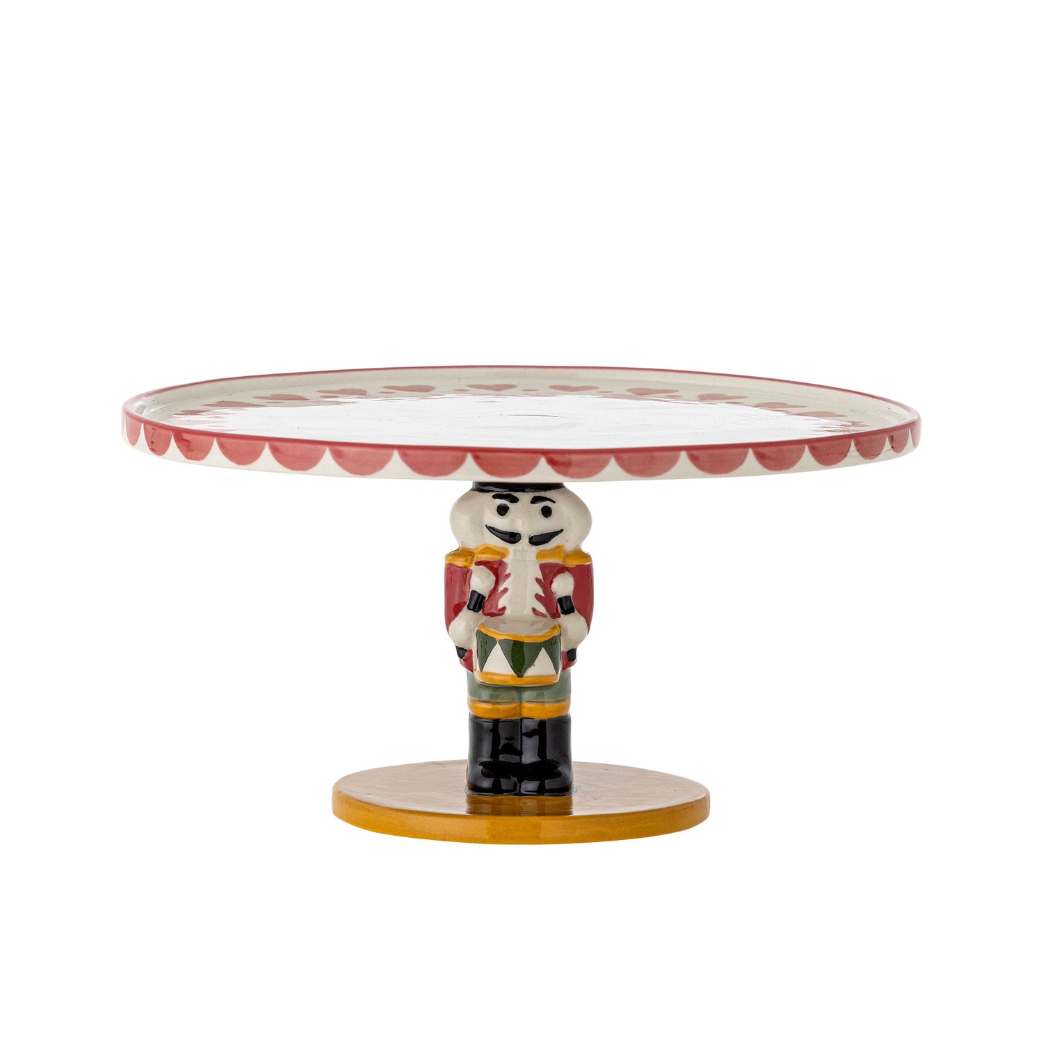 Bloomingville jolly cake dish, red, stoneware