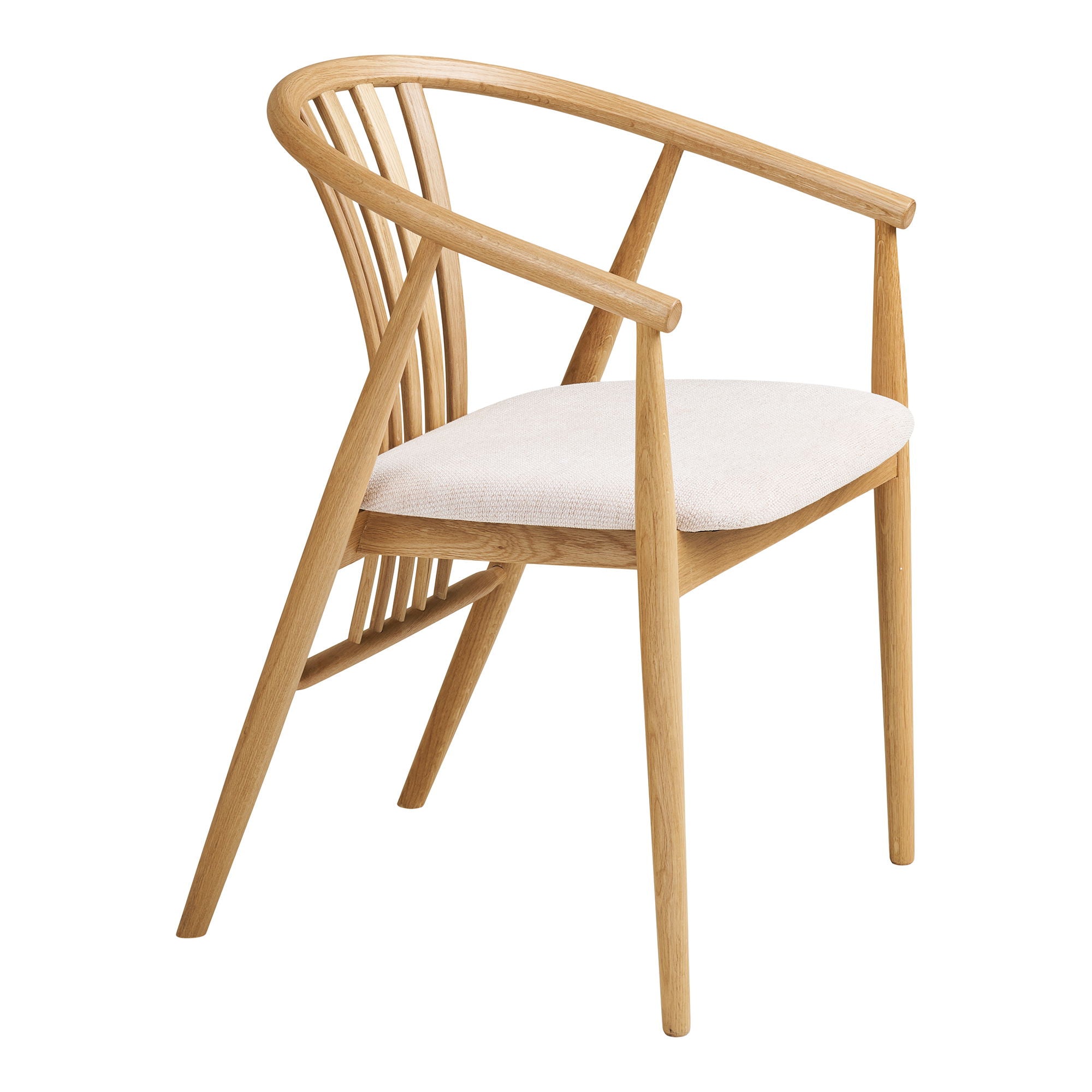 Agustin Dining table chair - Dining table chair, oak with fabric seat, nature/sand HN1286