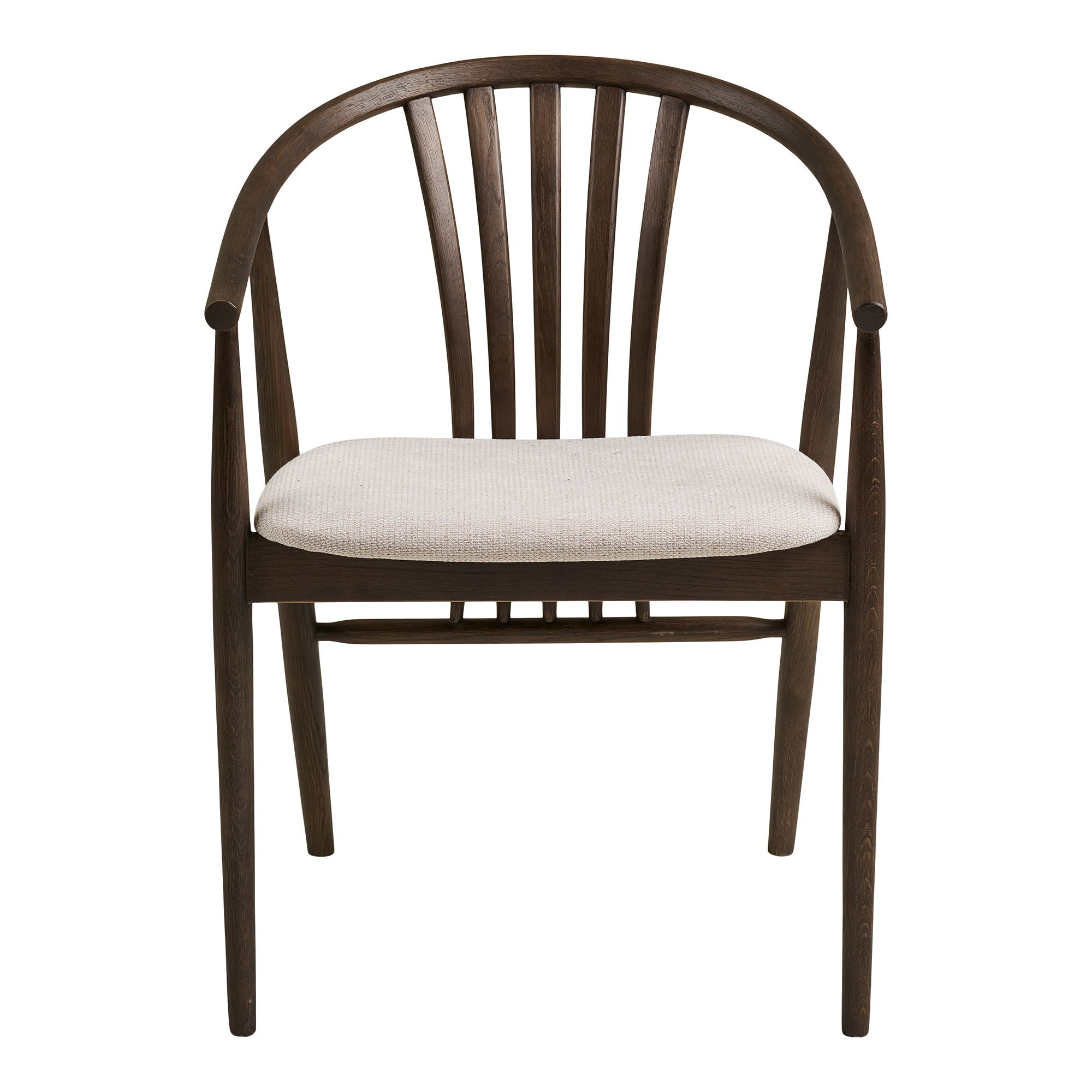 Agustin Dining table chair - Dining table chair, oak with fabric seat, smoked/sand HN1286