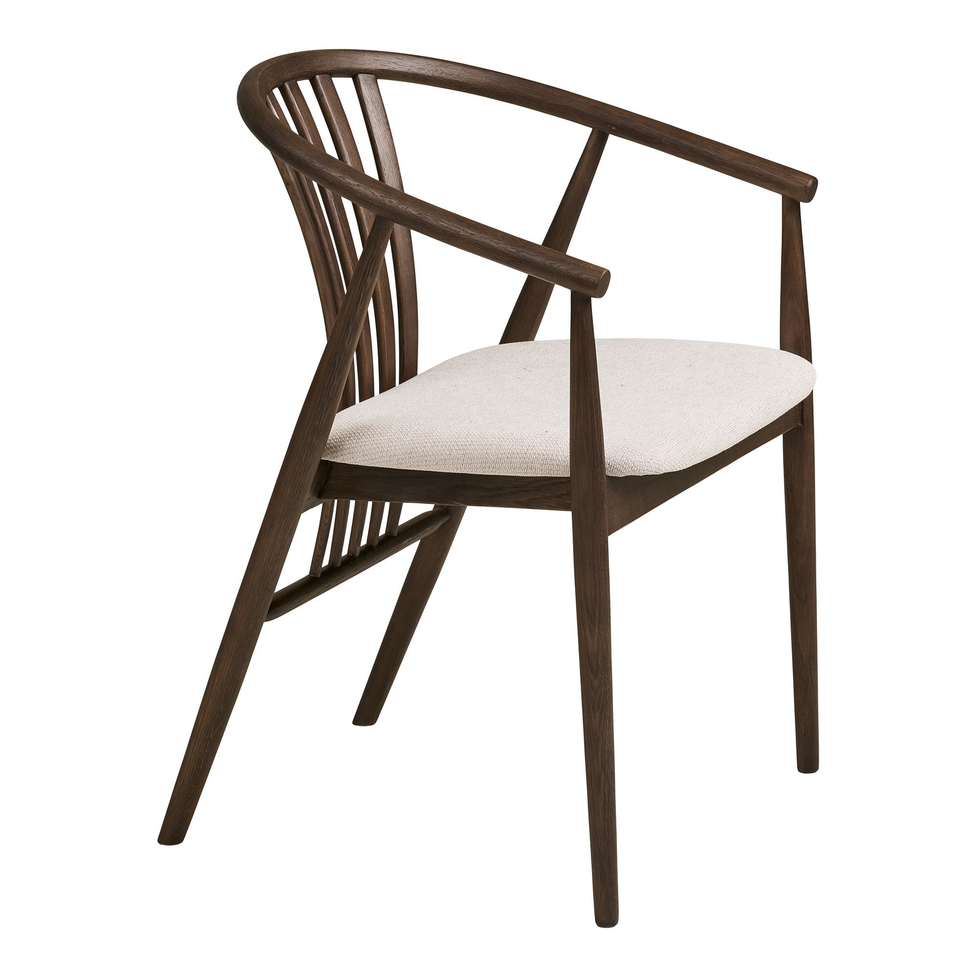 Agustin Dining table chair - Dining table chair, oak with fabric seat, smoked/sand HN1286
