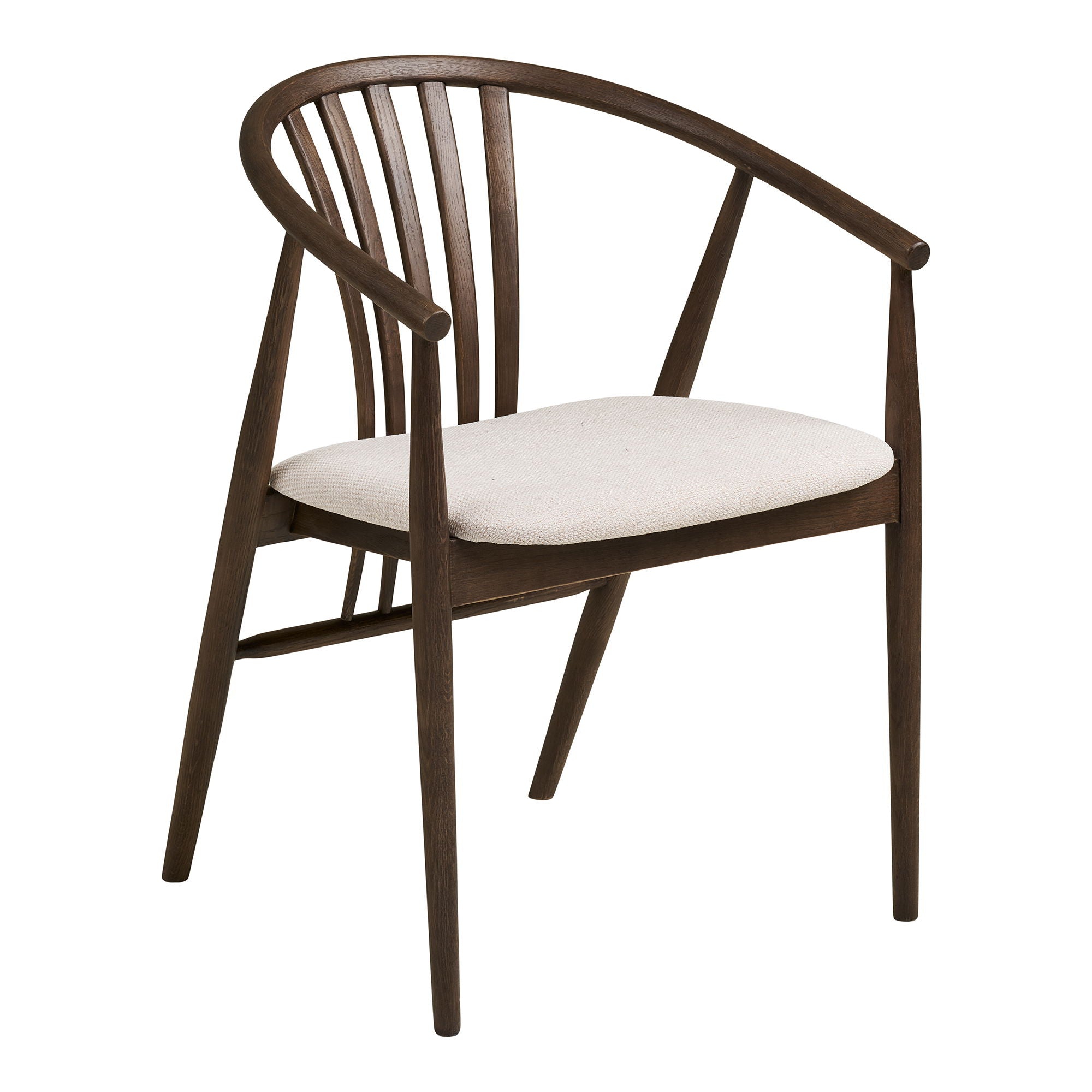 Agustin Dining table chair - Dining table chair, oak with fabric seat, smoked/sand HN1286