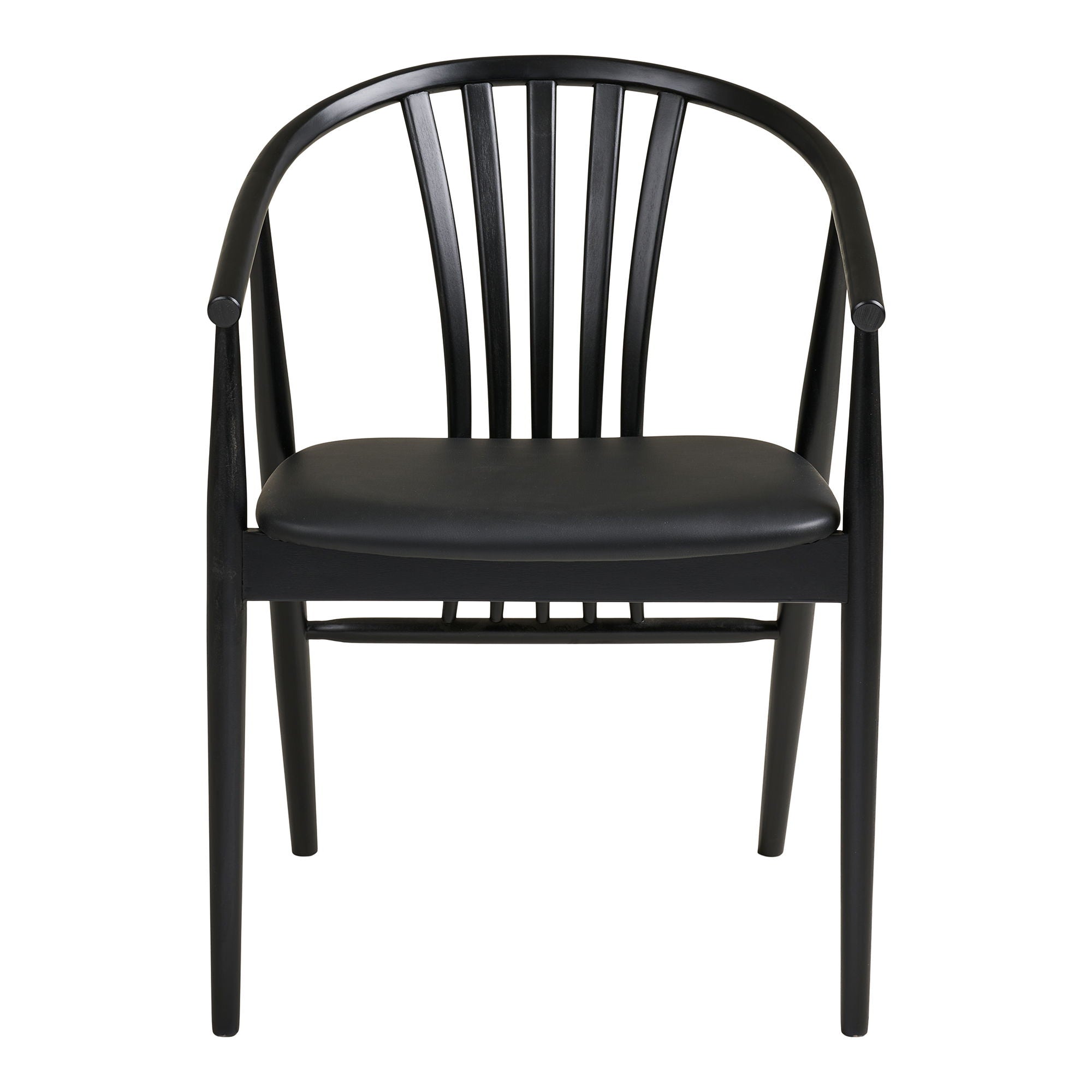 Agustin Dining Table Chair - Dining Table Chair, Beech Wood with PU Seat, Black HN1219