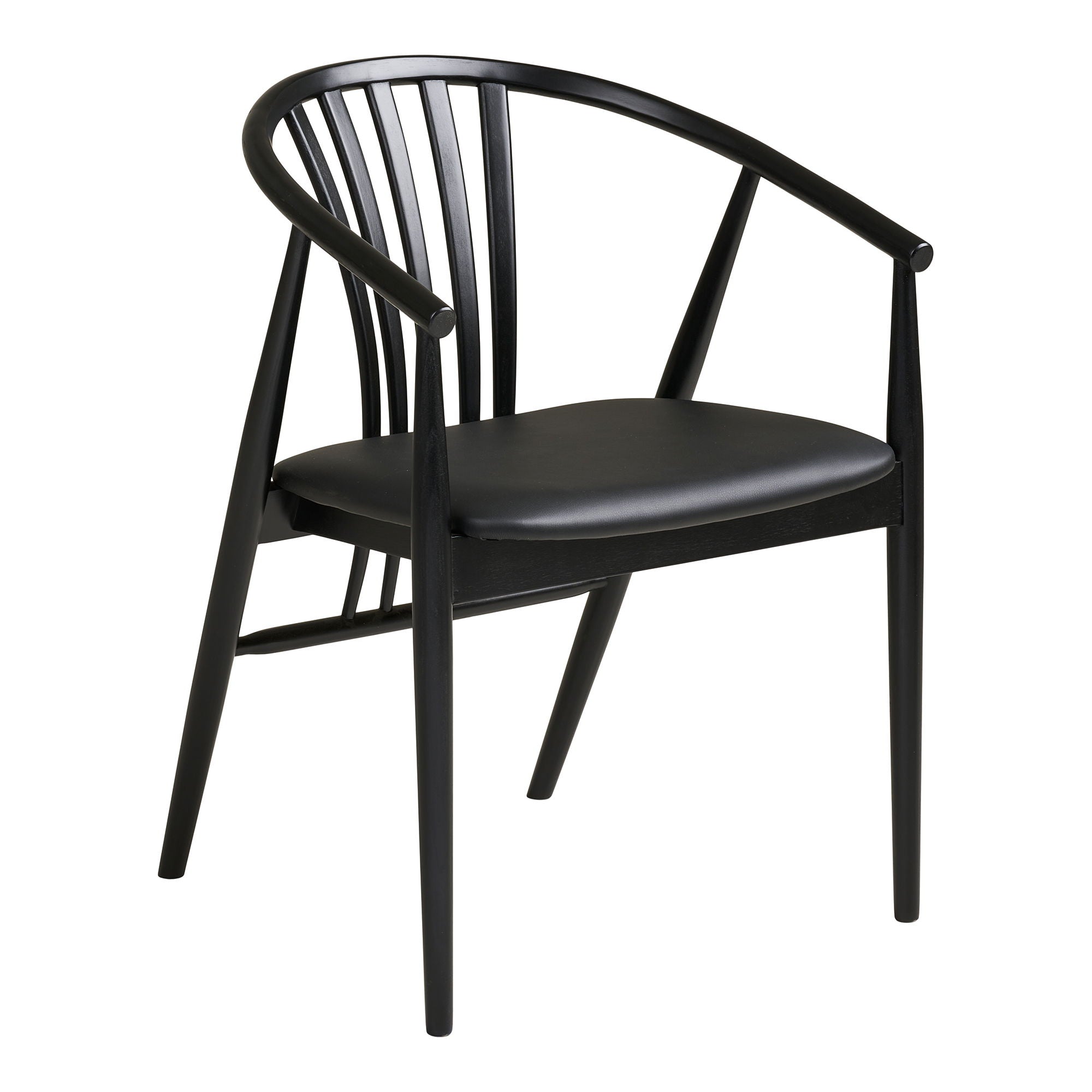 Agustin Dining Table Chair - Dining Table Chair, Beech Wood with PU Seat, Black HN1219