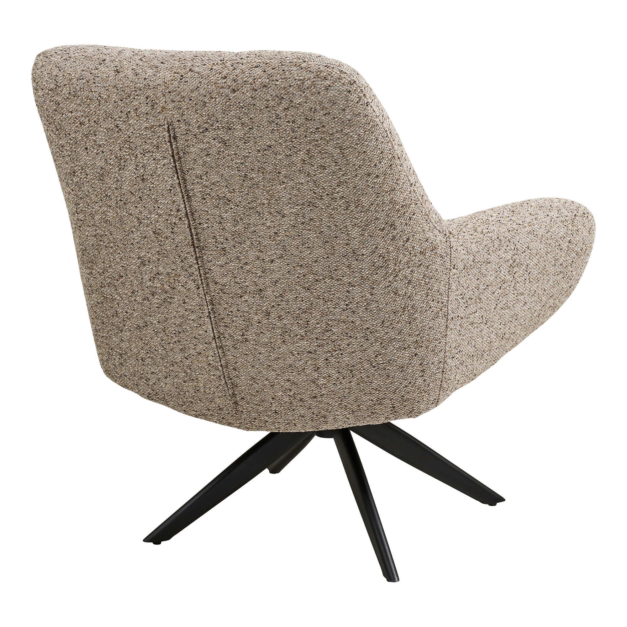 Grandola lounge chair - lounge chair with swivel foot, gray, black legs HN1086