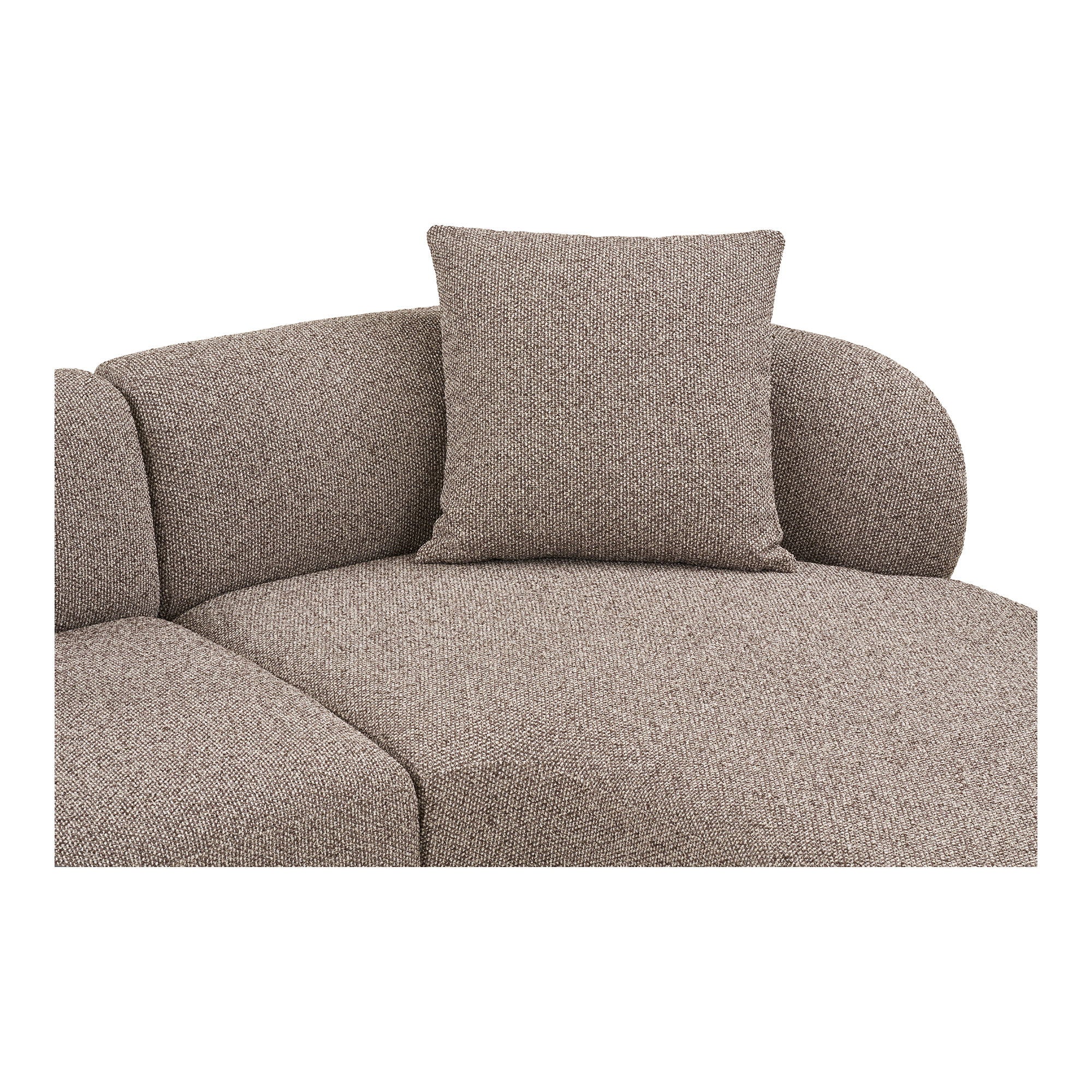 Kingston Lounge Sofa with 2 cushions, right-facing, brown
