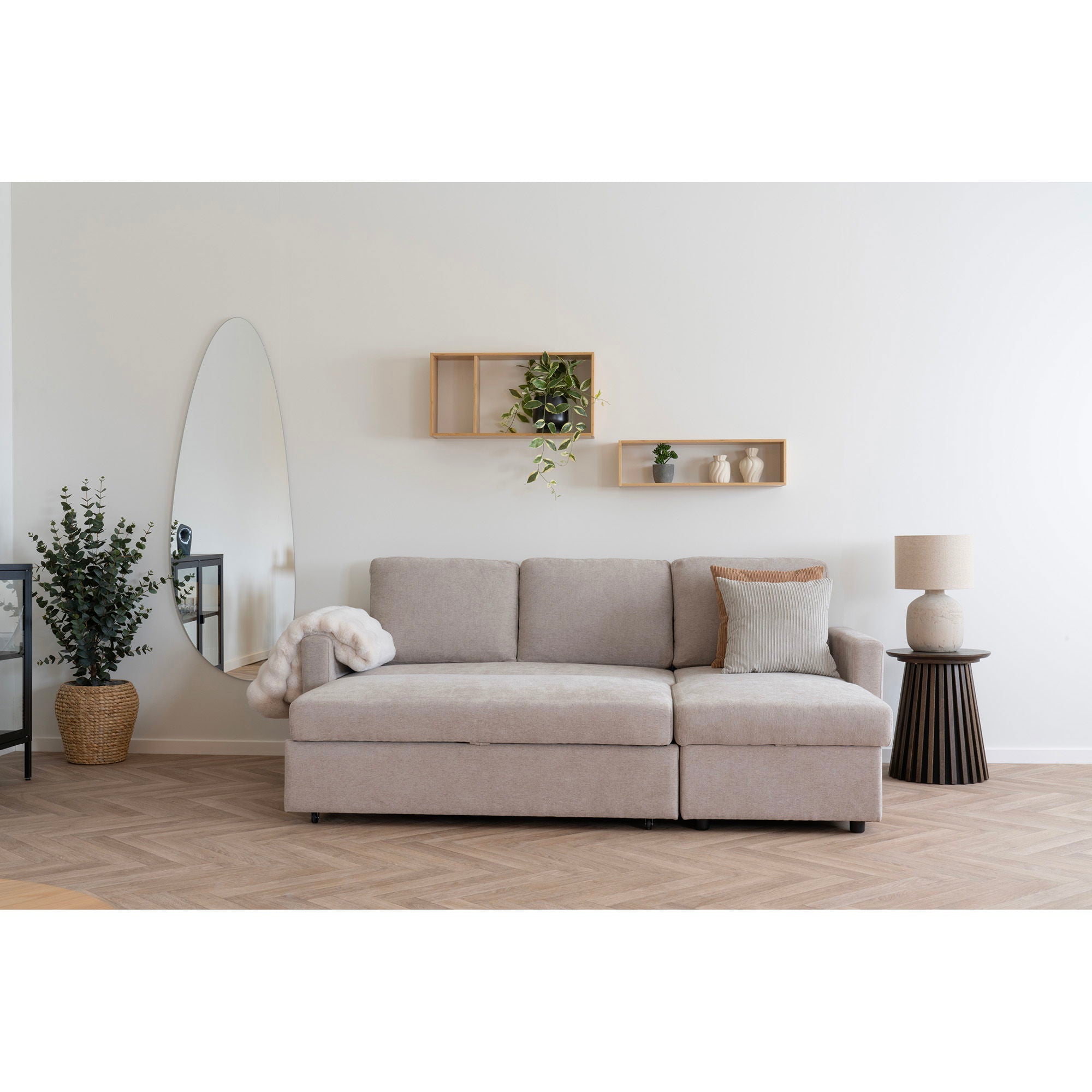 Belfast Chaiselong Sovesofa - Chaiselong sovesofa med opbevaring