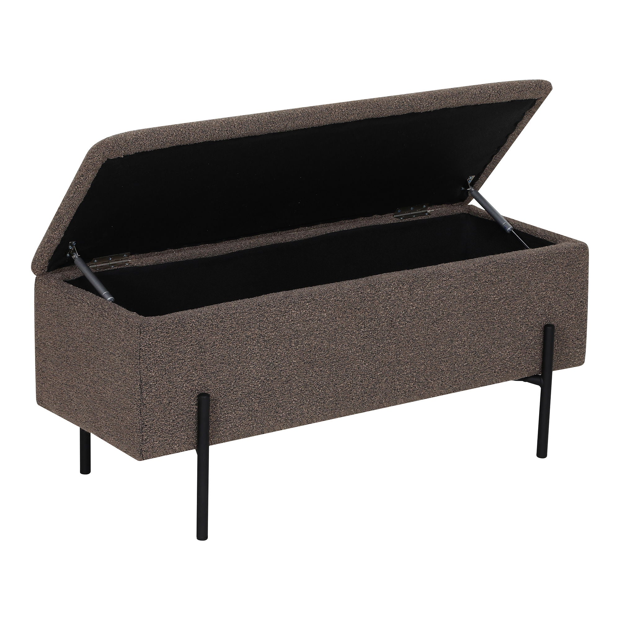 Watford bench - bench with storage, bouclé, brown 95x36.5x43 cm, HN1061