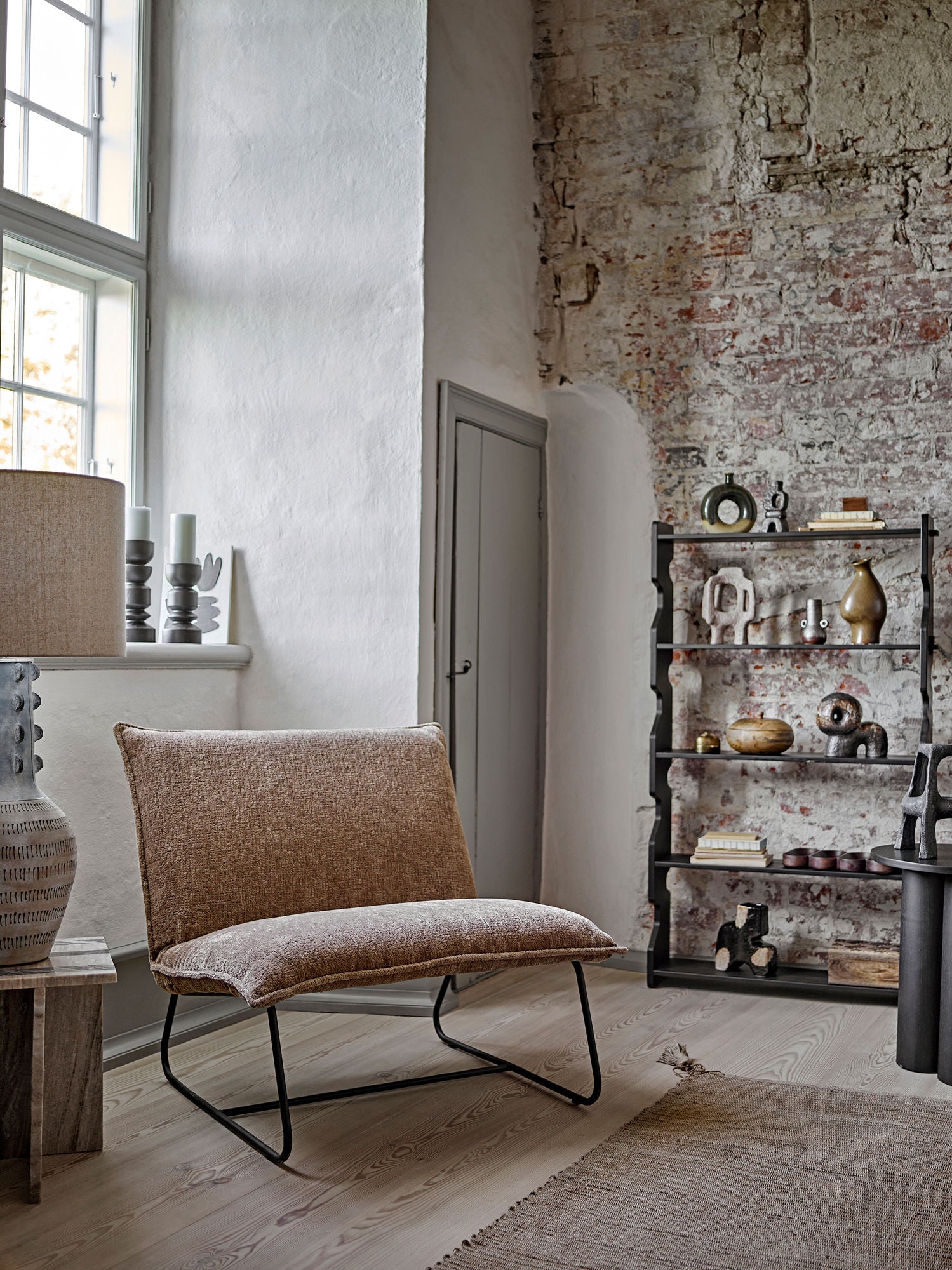 Bloomingville Cape Lounge chair, brown, recycled polyester