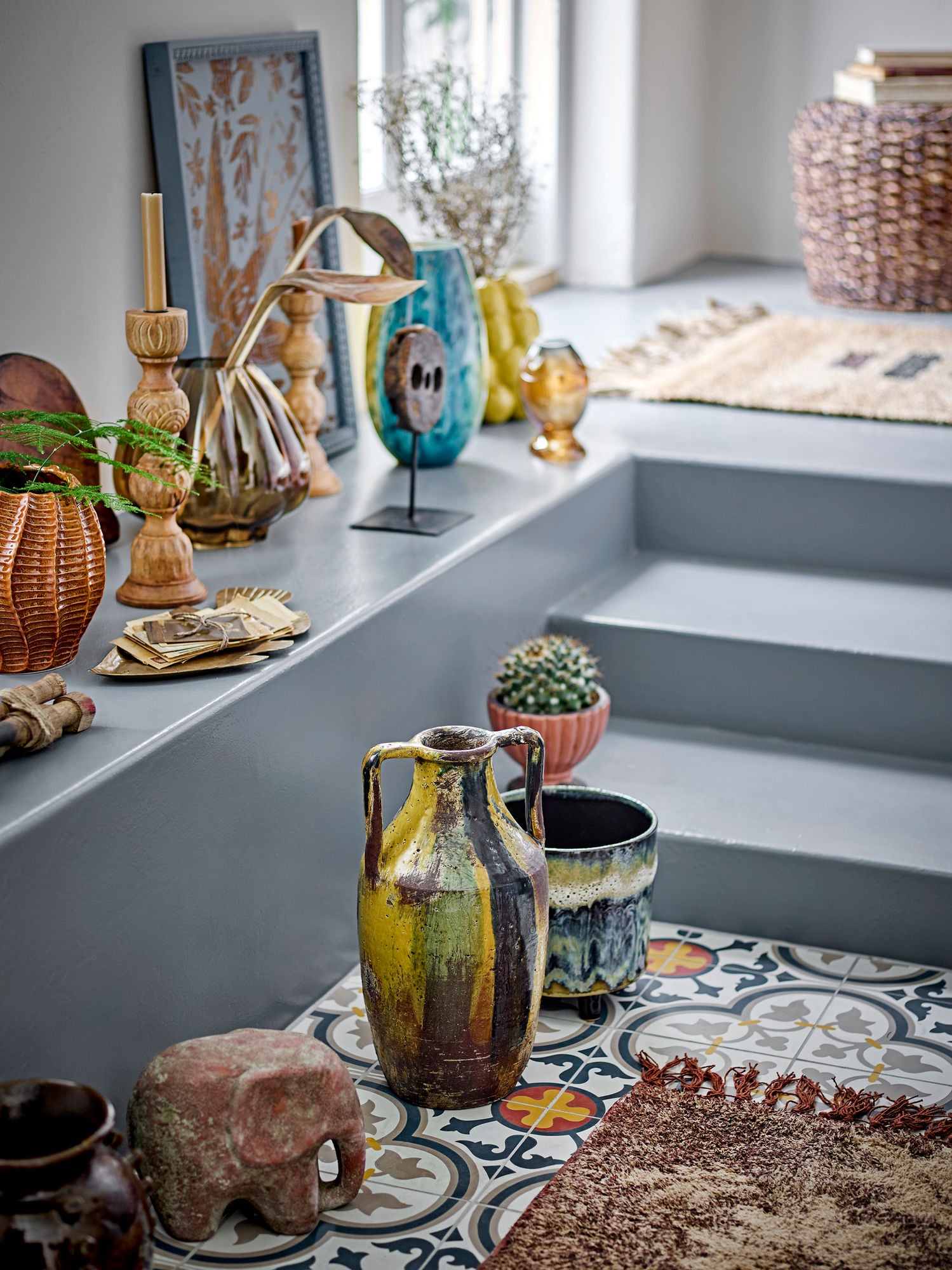 Creative Collection Wilder Deko Vase, Yellow, Terracotta