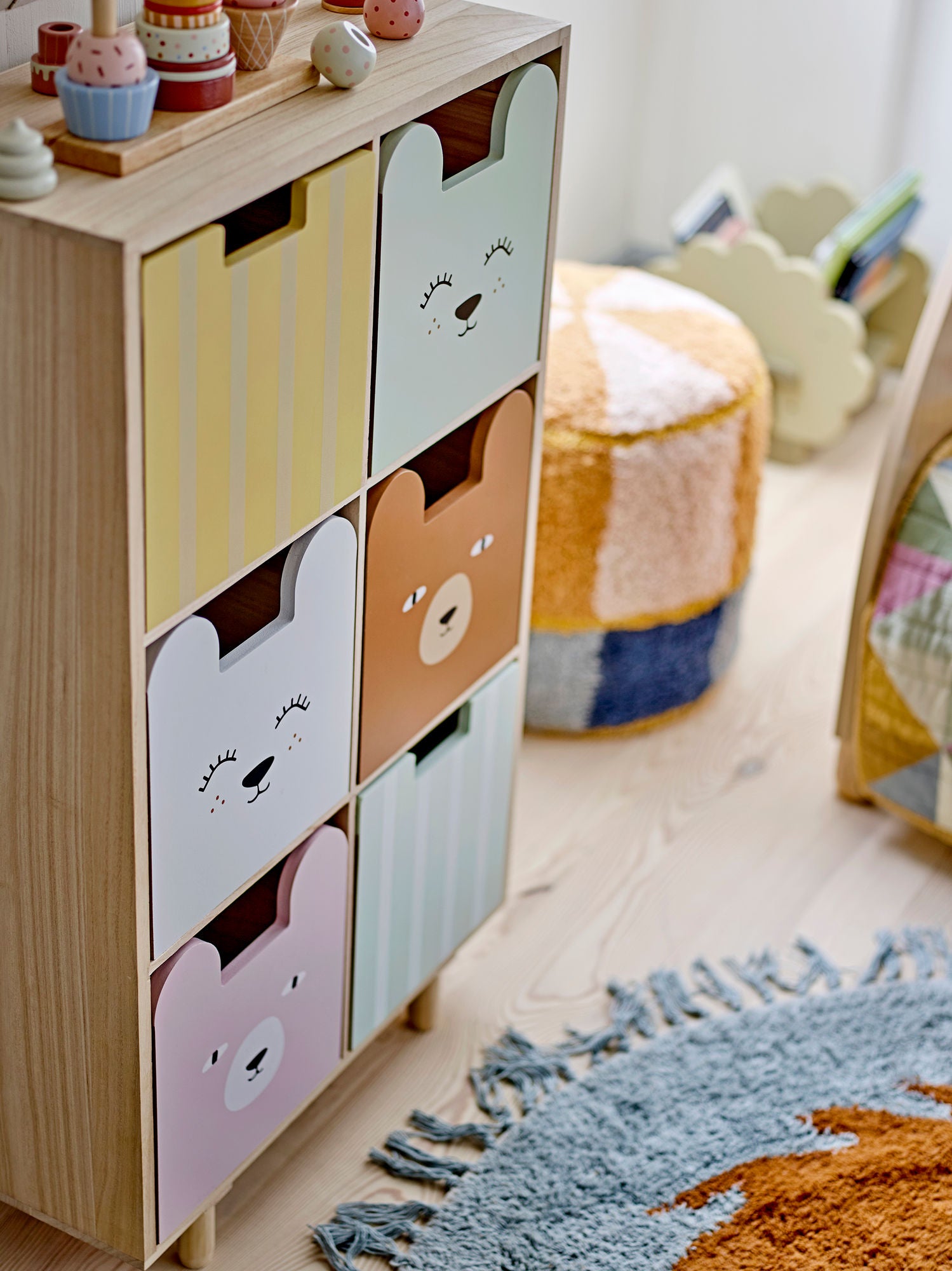 Bloomingville Mini Calle Bookcase w/drawers, nature, emperor