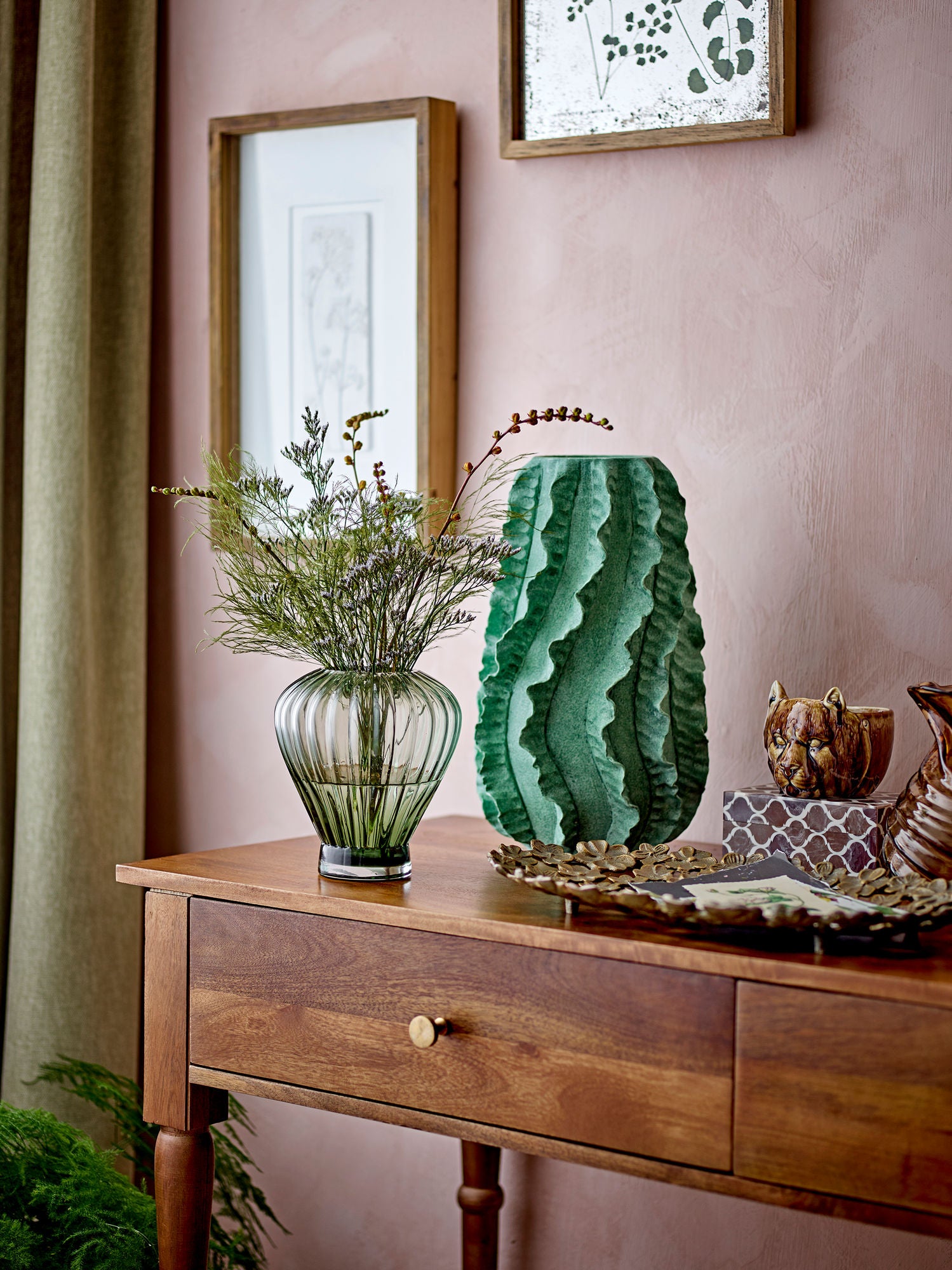 Creative Collection Natika Deko Vase, Green, Terracotta