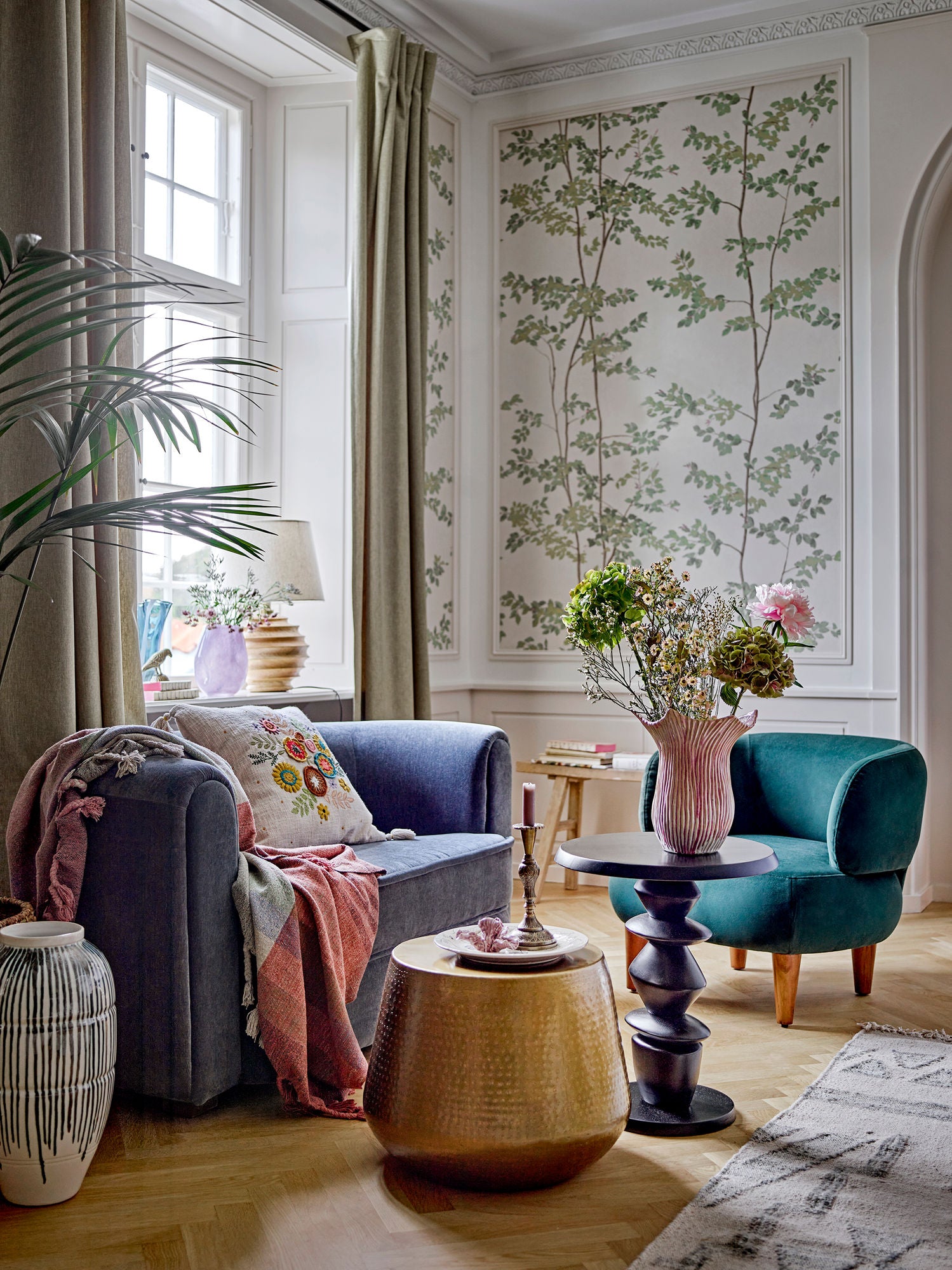 Creative Collection Ruperta Lounge Chair, Green, Polyester