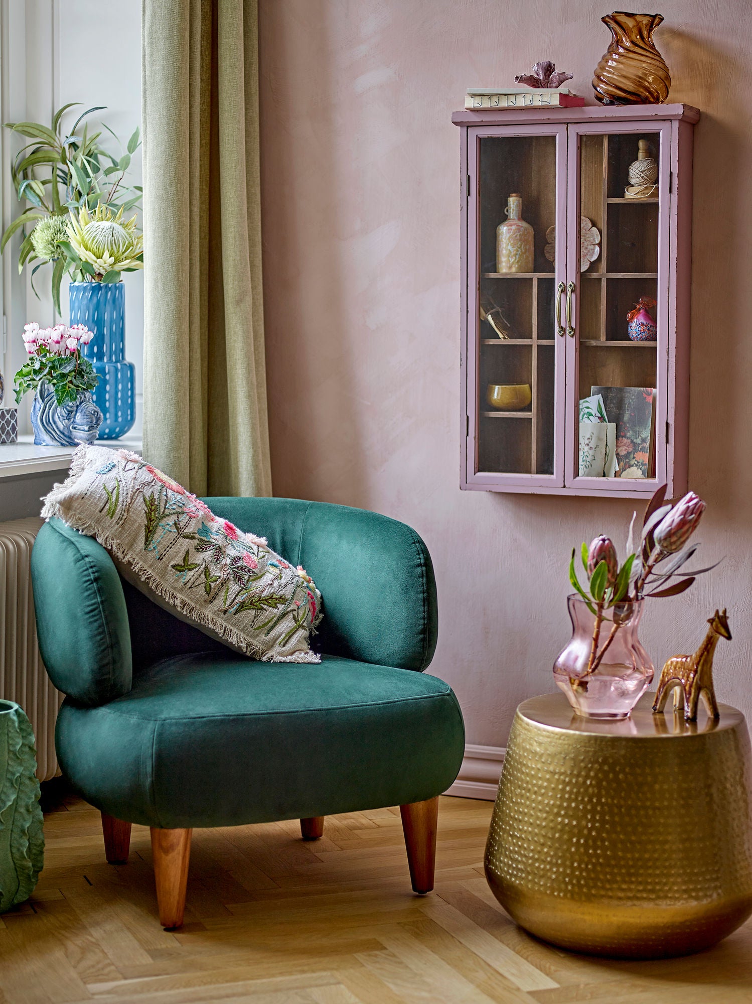 Creative Collection Ruperta Lounge Chair, Green, Polyester