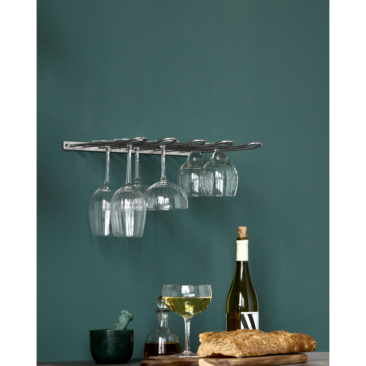 Glass Rack, Hdstilio, Antik Silver Finish