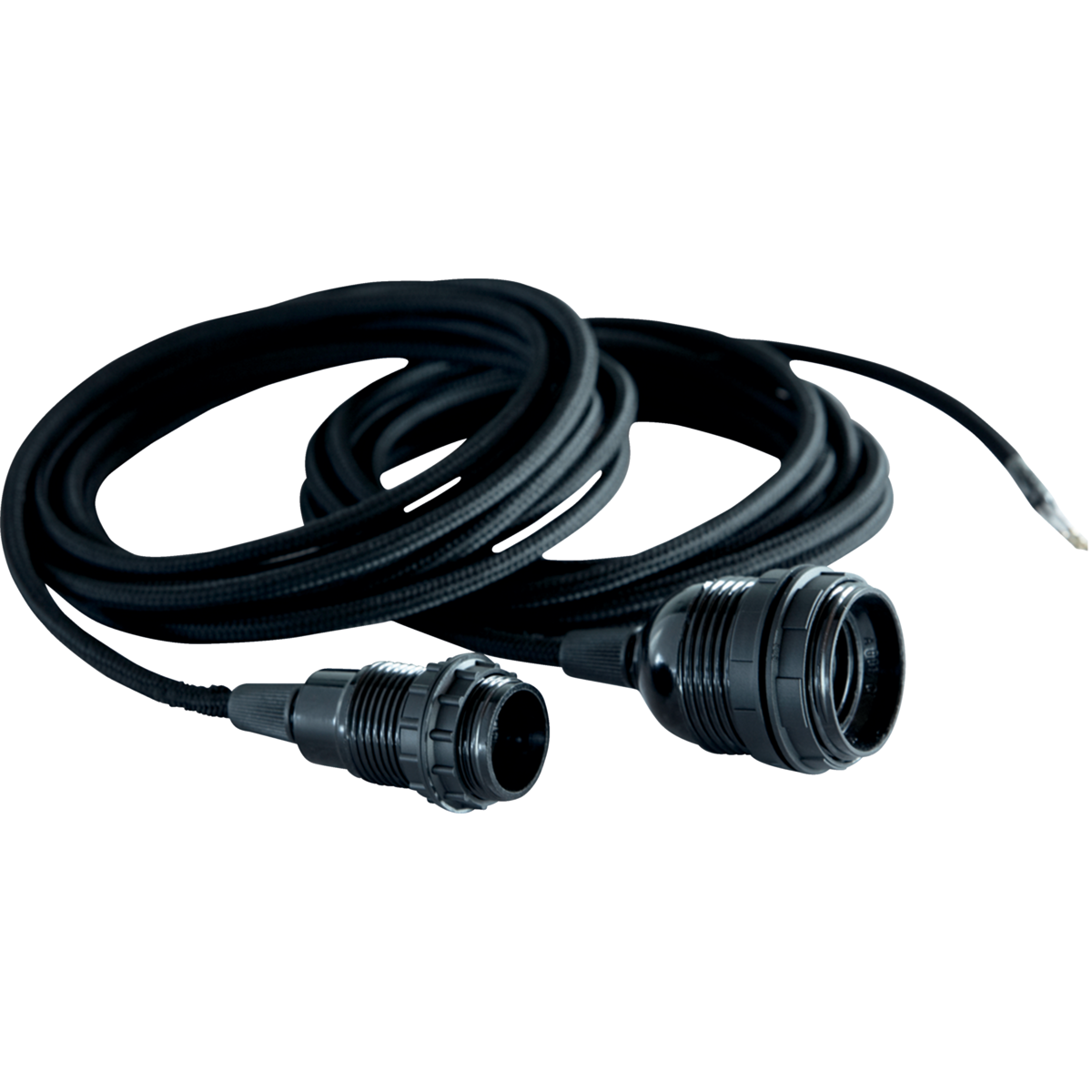 House Doctor - Fabric cord with socket and two bypass rings, Black