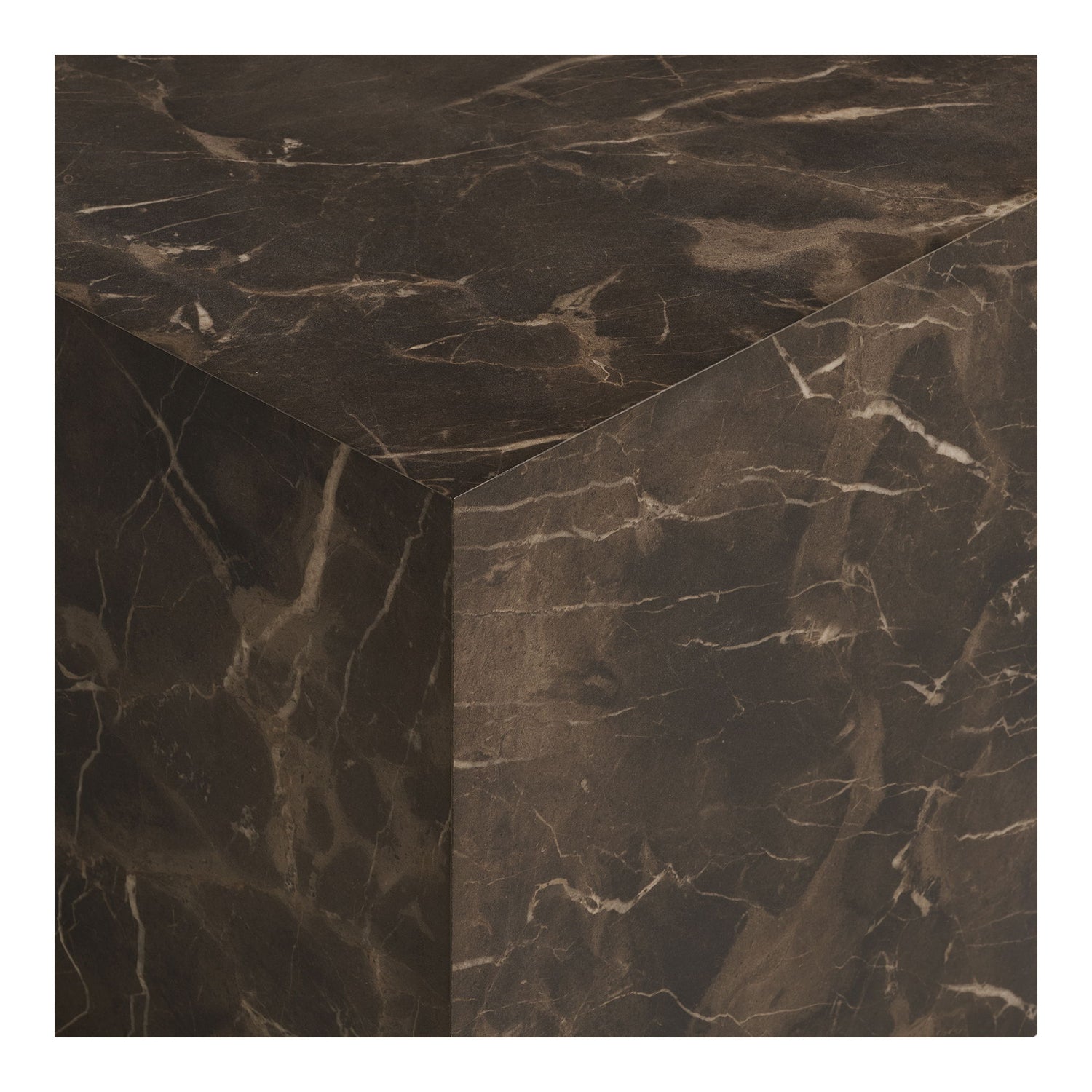 Prague Coffee table - Coffee table, marble look, brown 60x80x40 cm