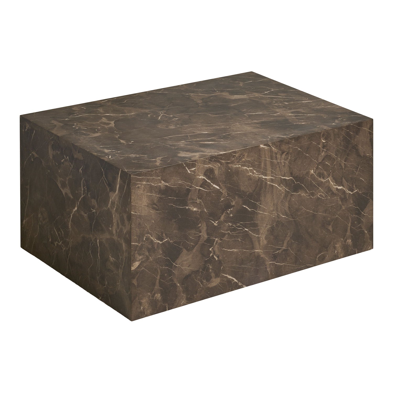 Prague Coffee table - Coffee table, marble look, brown 60x80x40 cm