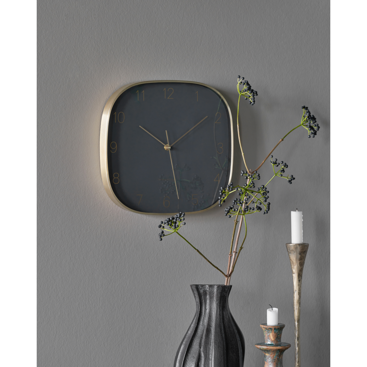 Wall clock, hdshape, dark gray