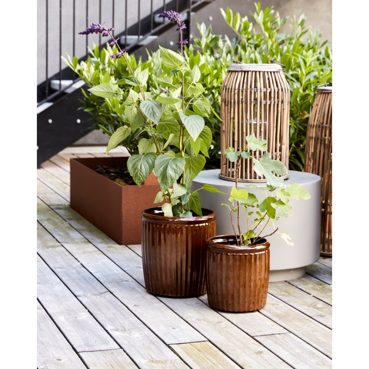 Herbal pot, hdgroove, brown