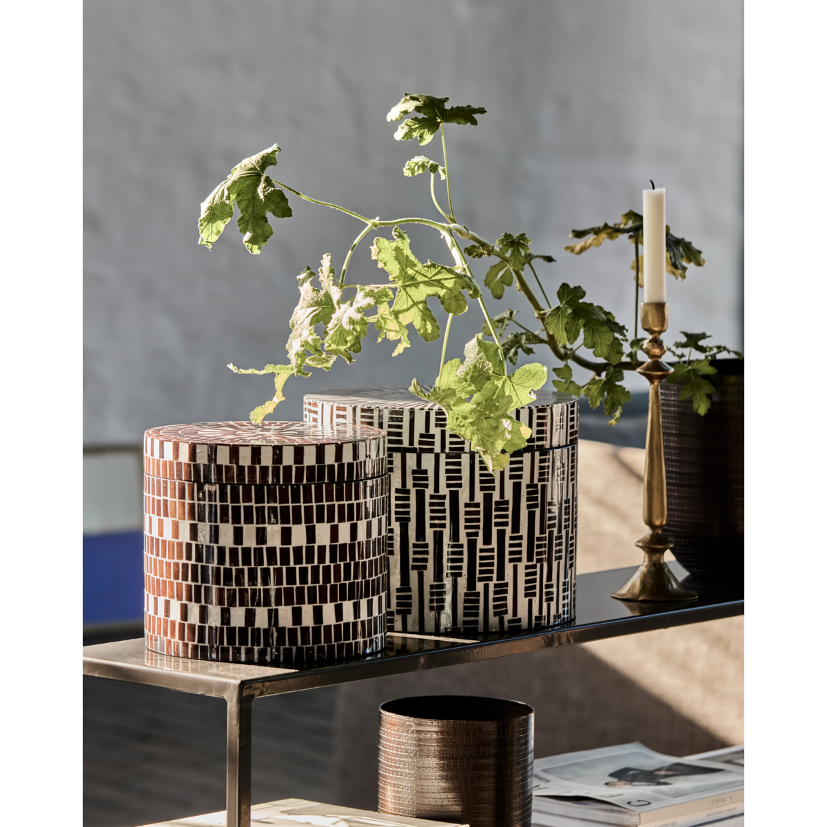 Storage boxes, hdlango, brown; nature
