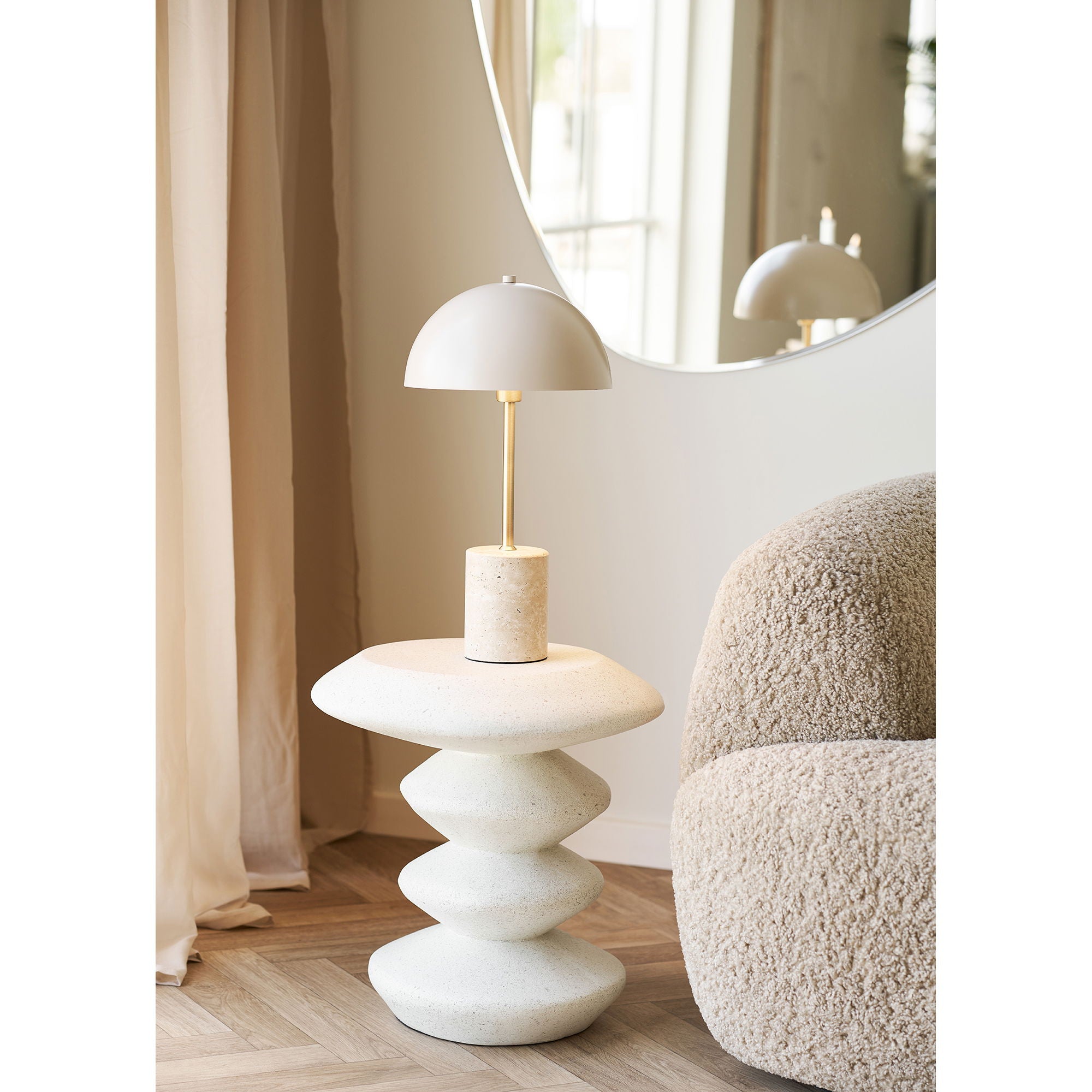 Blackburn side table - side table, fiberclay, white Ø36x45.5 cm