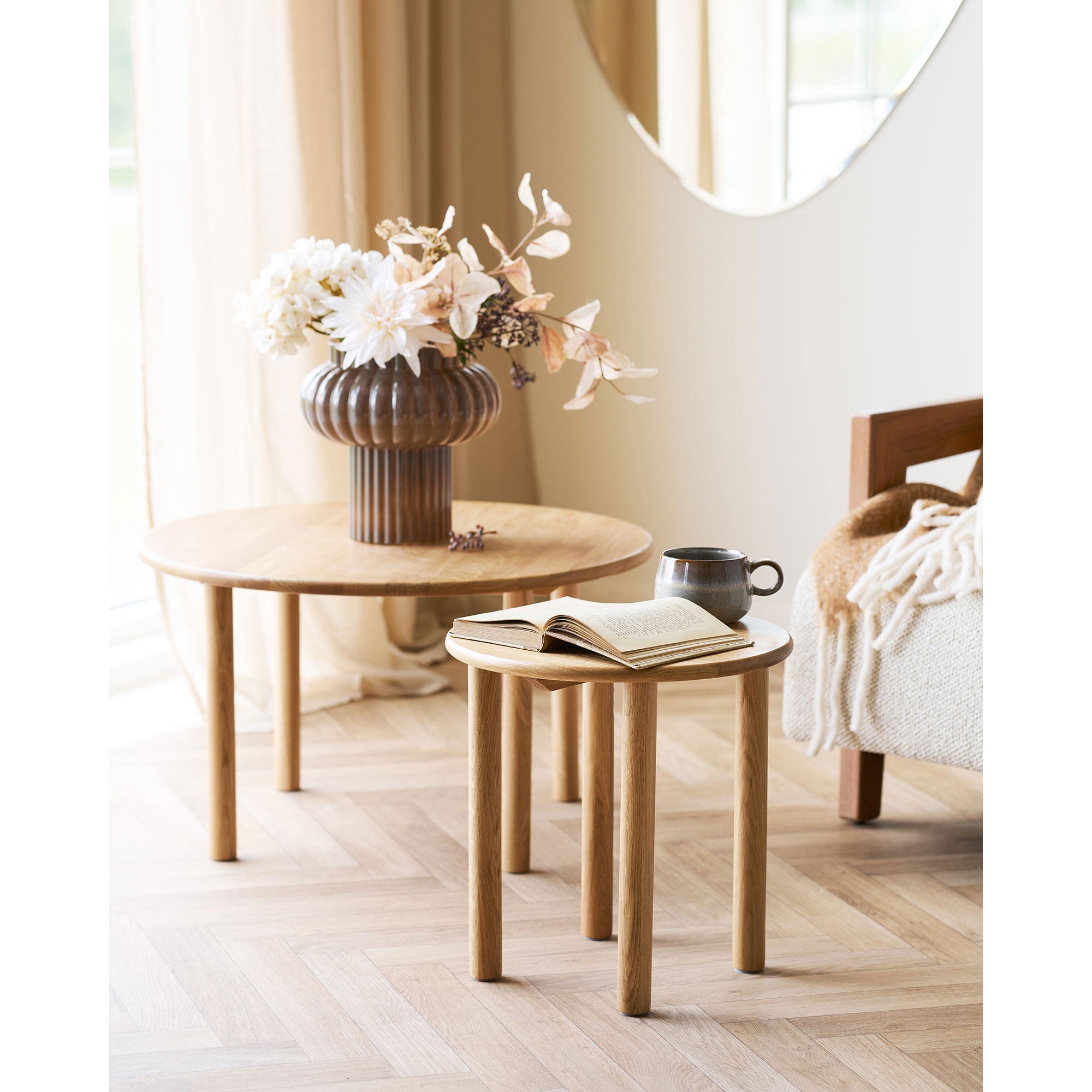 Jena side table - side table, oak, nature Ø40x40 cm