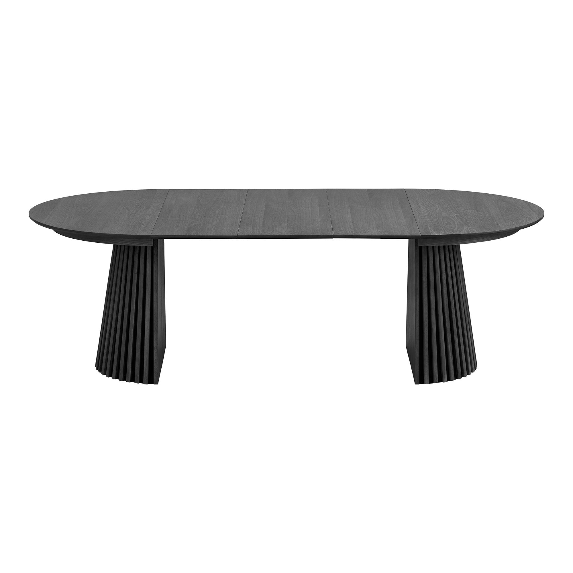 Osaka Dining Table - Dining Table, Oak Fines, Black, Incl. Three Supplementary Plates Ø120X120-160-200-240x75 cm