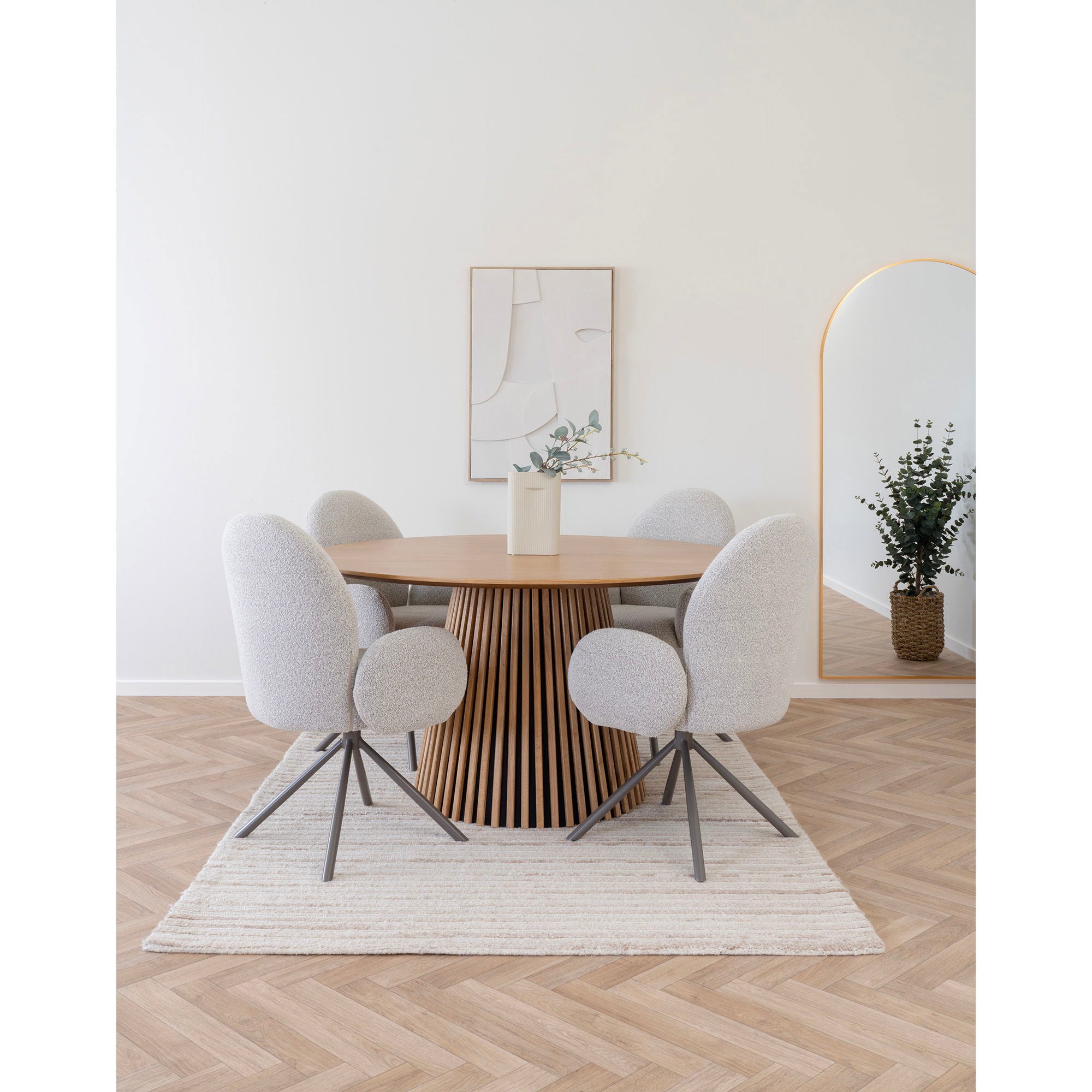 Osaka Dining Table - Dining Table, Egefins, Nature Ø140x75 cm
