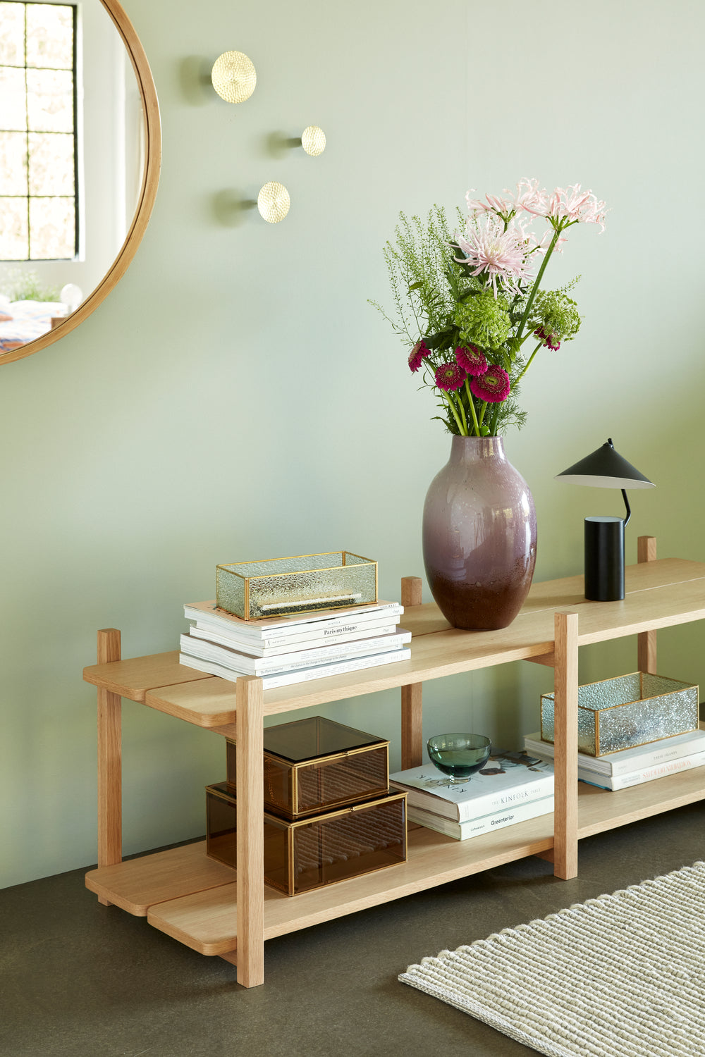 Hubsch - Mood Wall Mirror Natural ø60x6cm