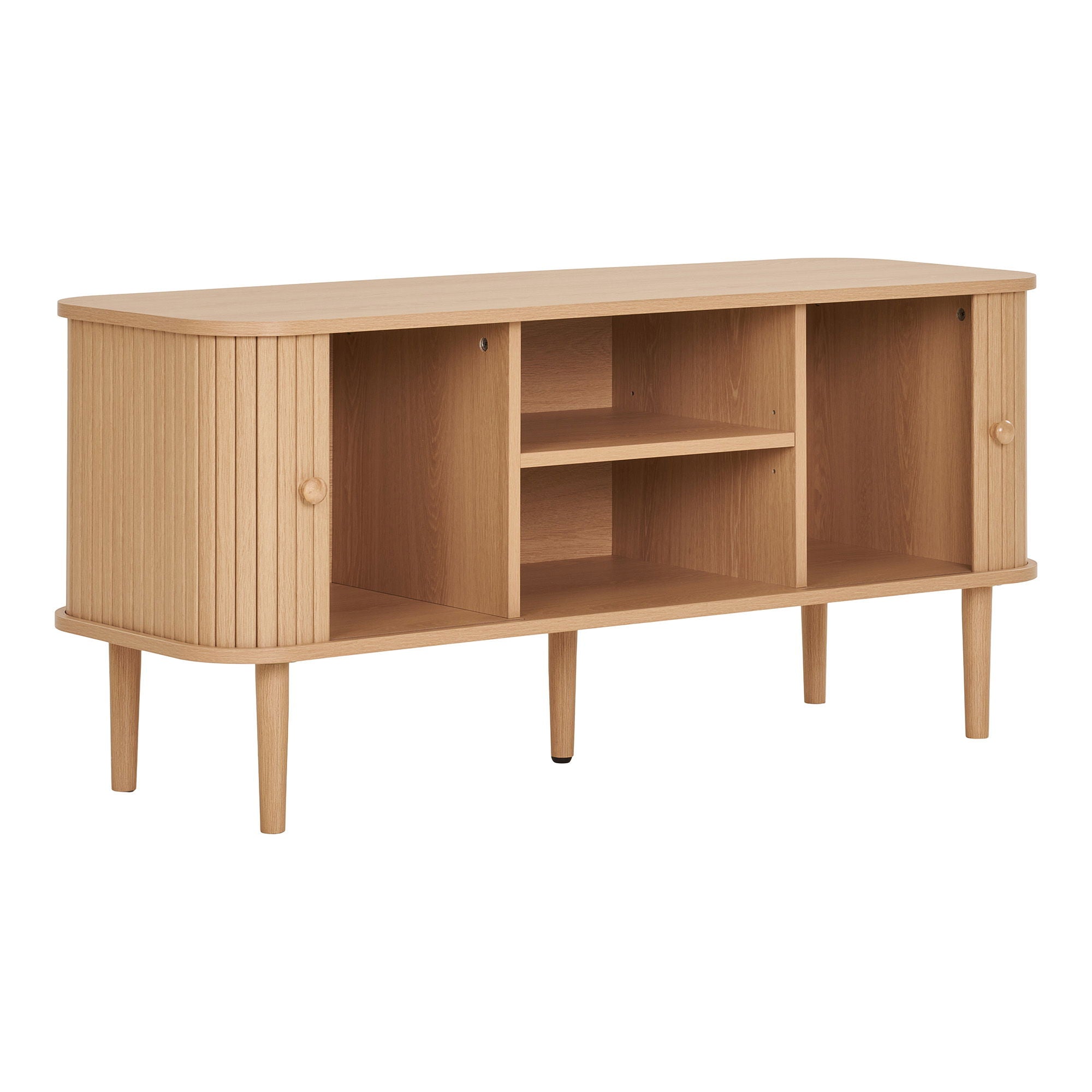 TV bench, 2 doors, natural<br>113x40x52 cm