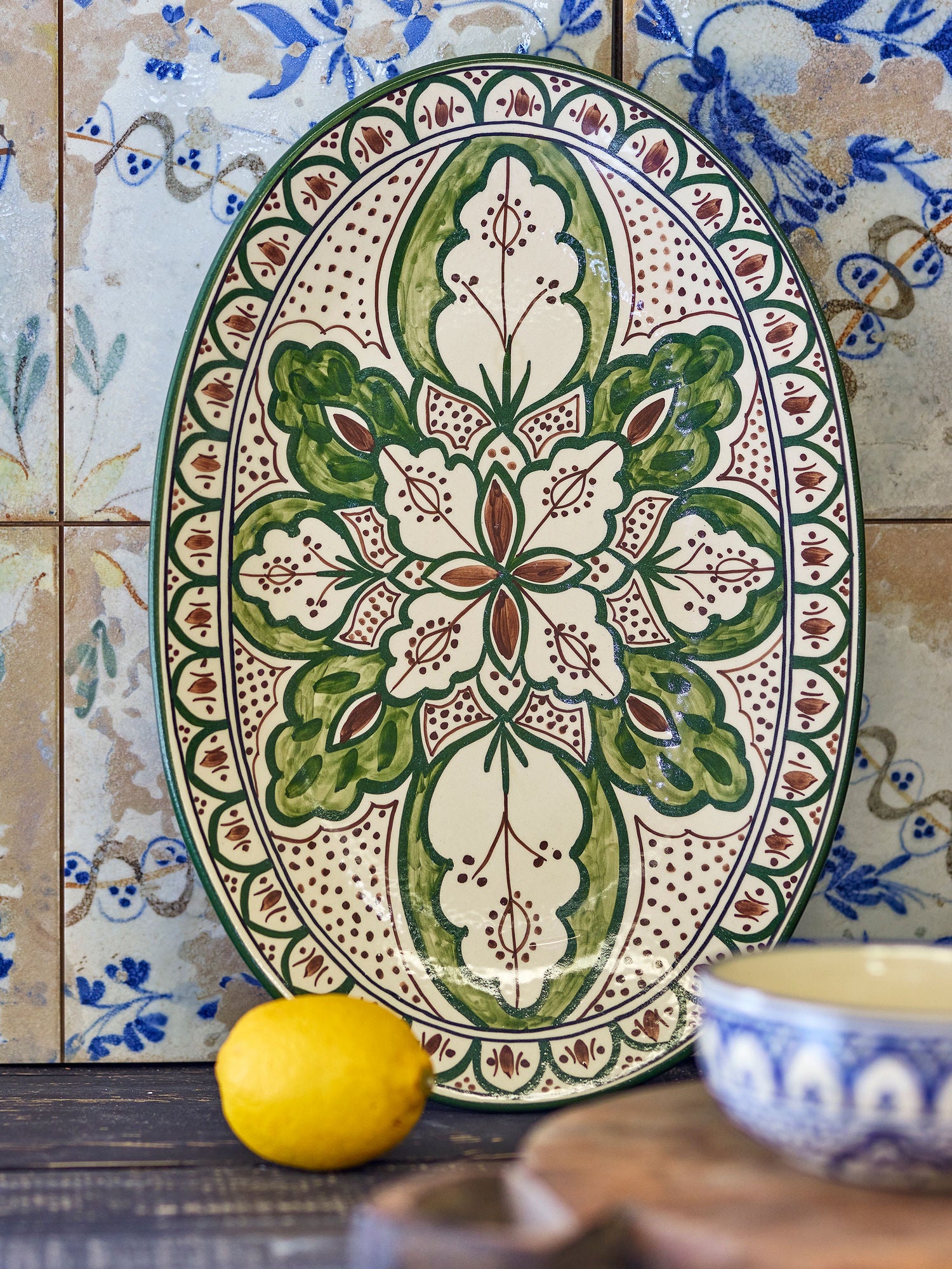 Creative Collection Karlie Serving Dish, Green, Stoneware