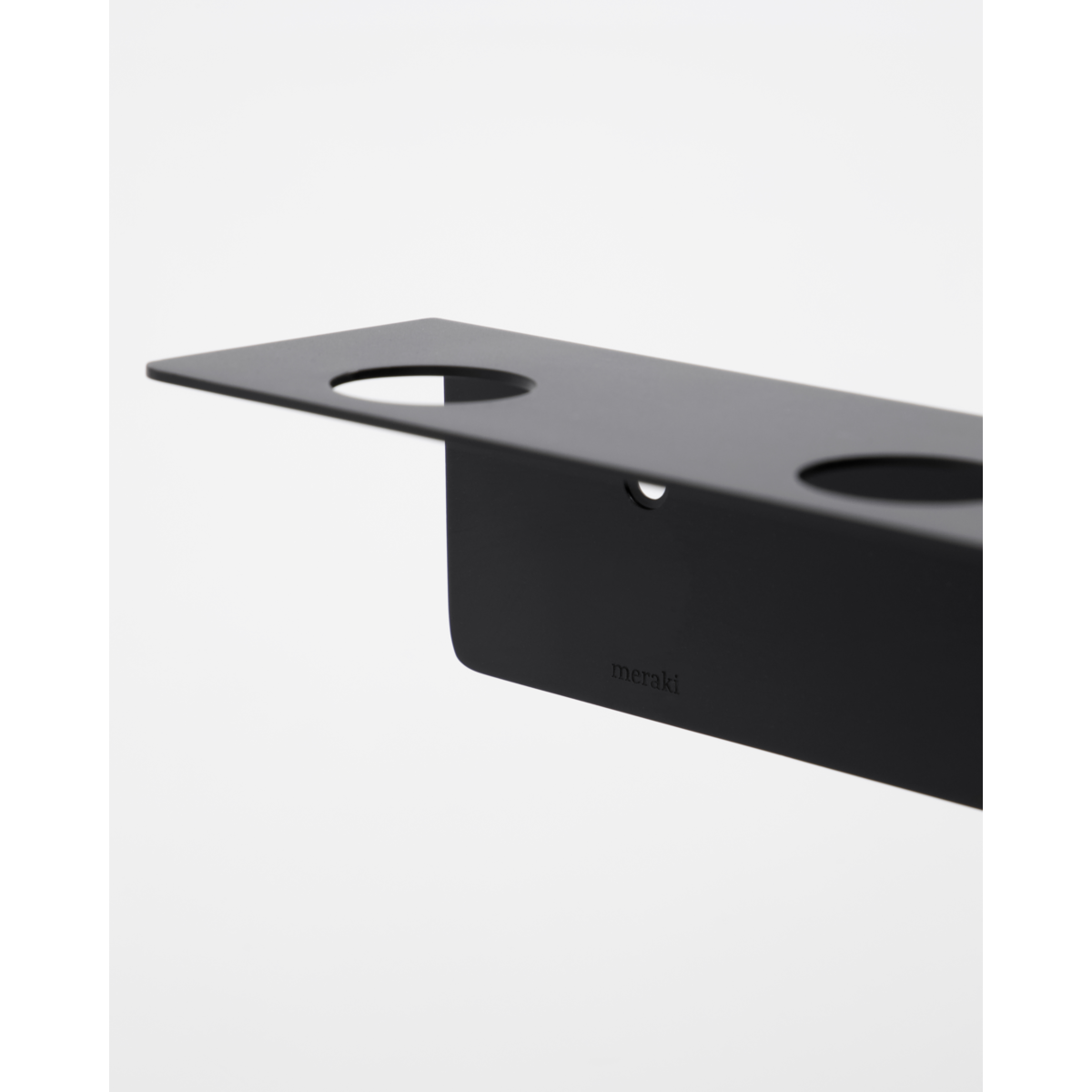 Bottle suspension with hooks, brushed black finish