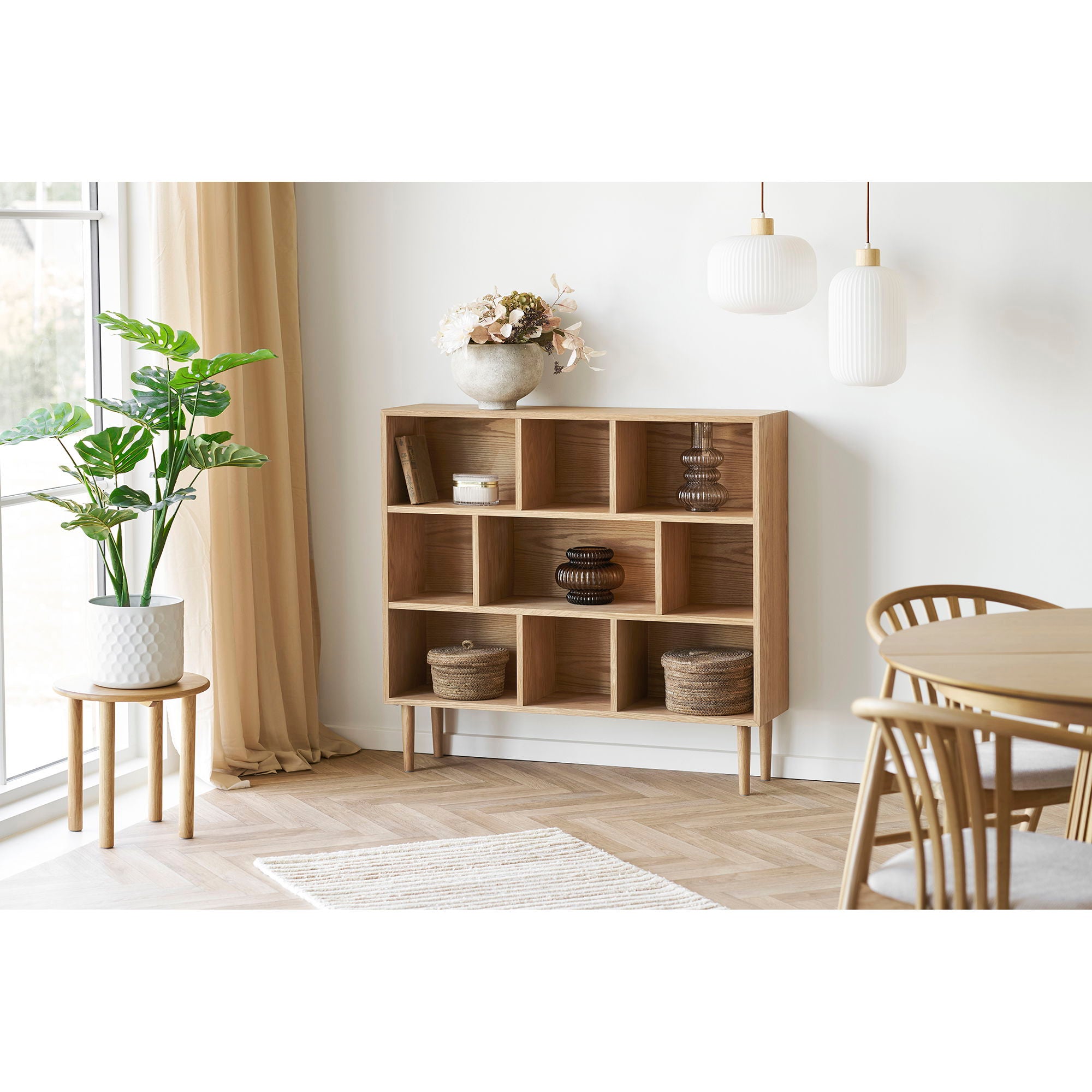 Oshawa book shelf - book shelf, oak/oak veneer, nature 30x112x104.5 cm