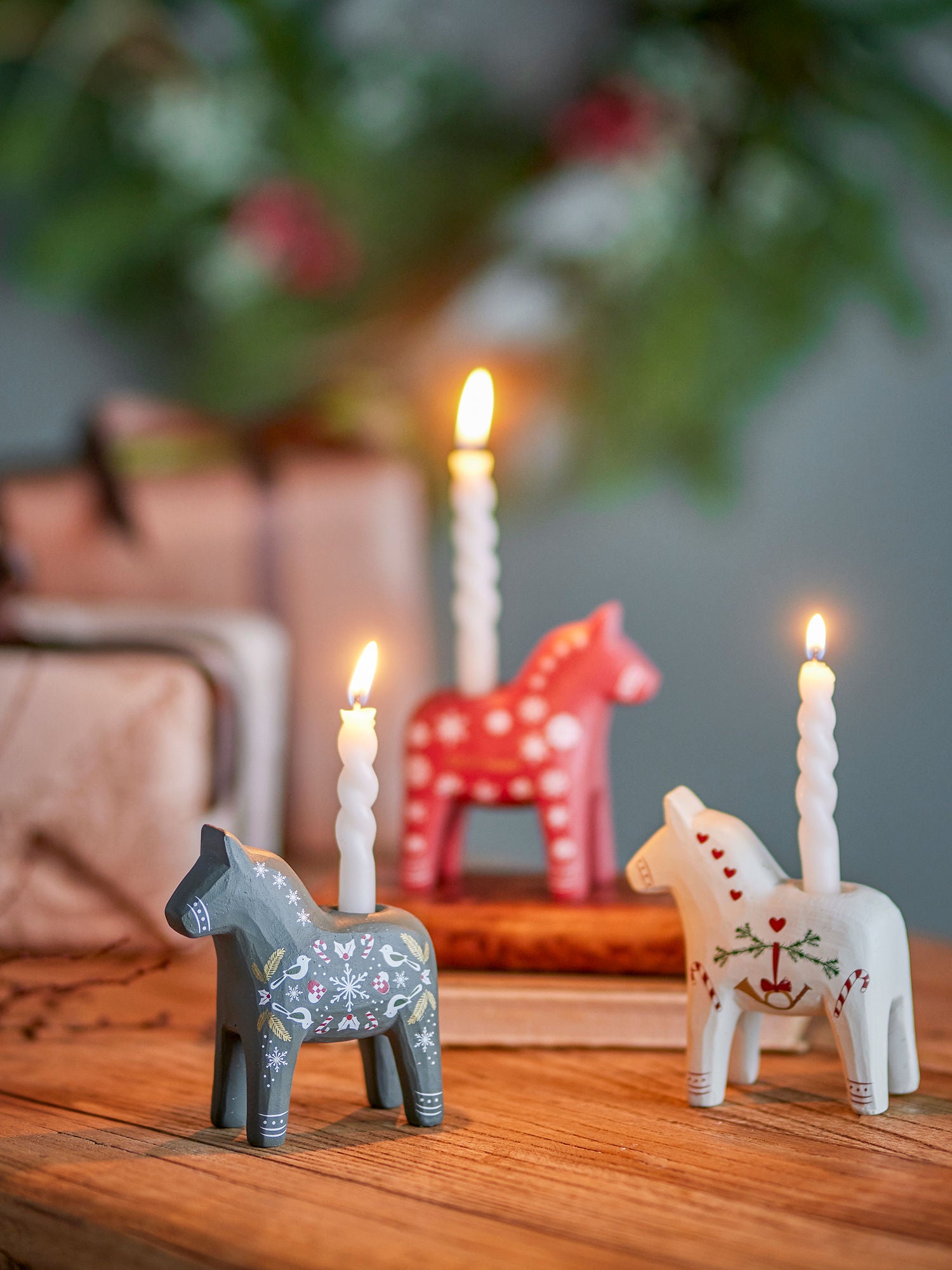 Bloomingville Siffer Candlestick, Red, Polyresin