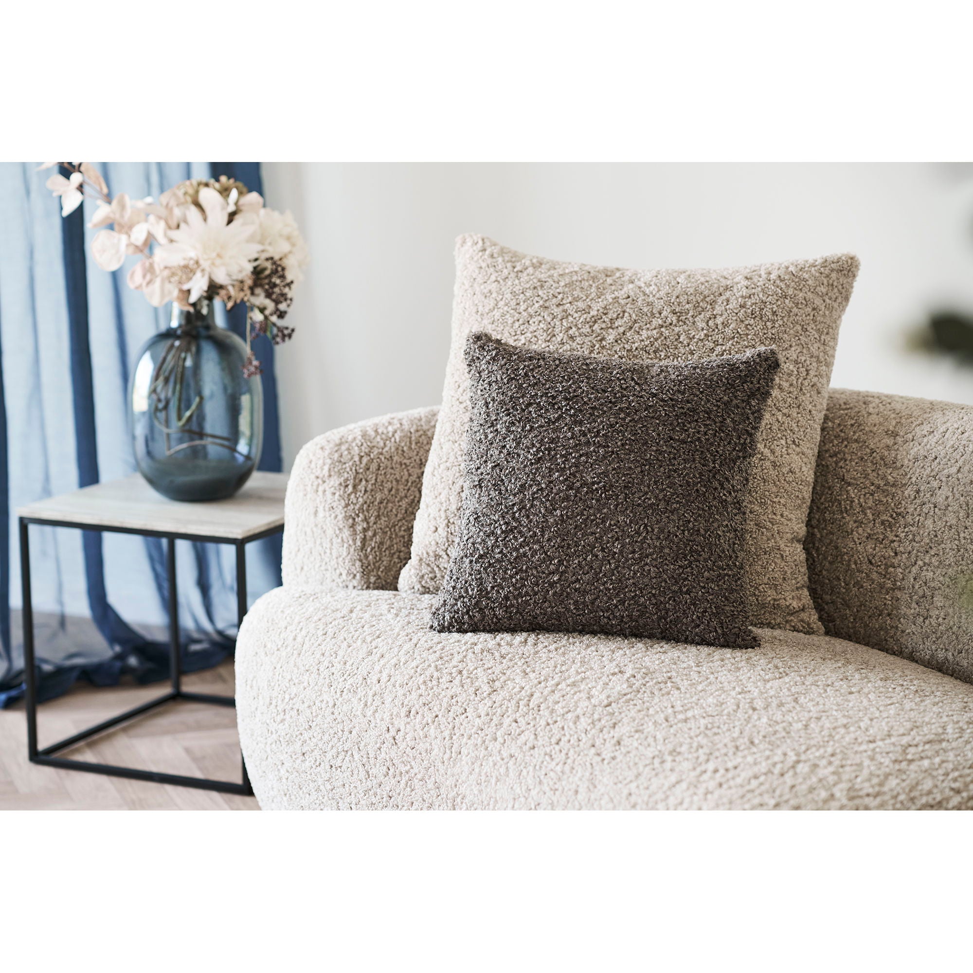 Tavira pillow - pillow, boucel, dark gray 45x45 cm