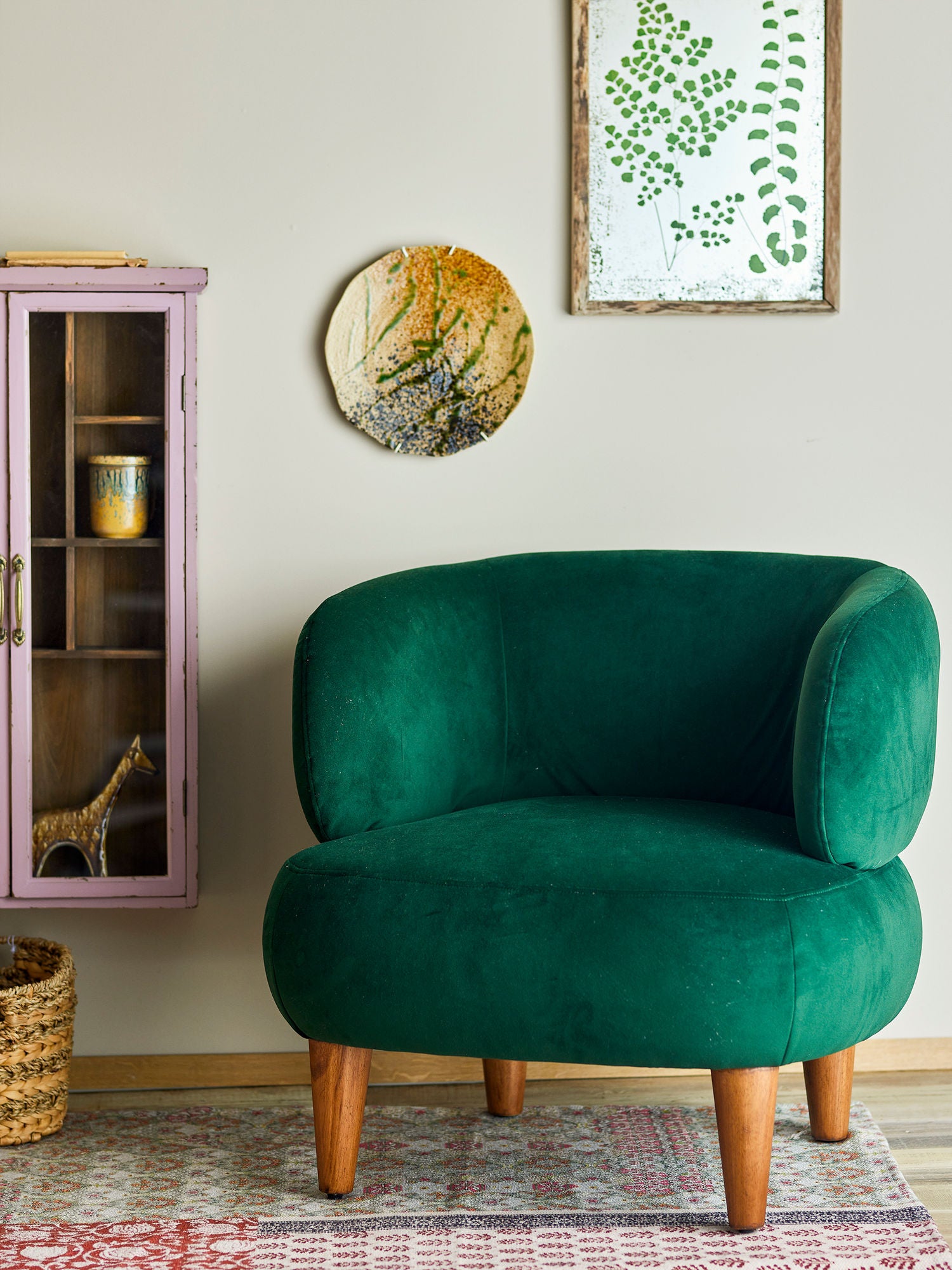 Creative Collection Ruperta Lounge Chair, Green, Polyester