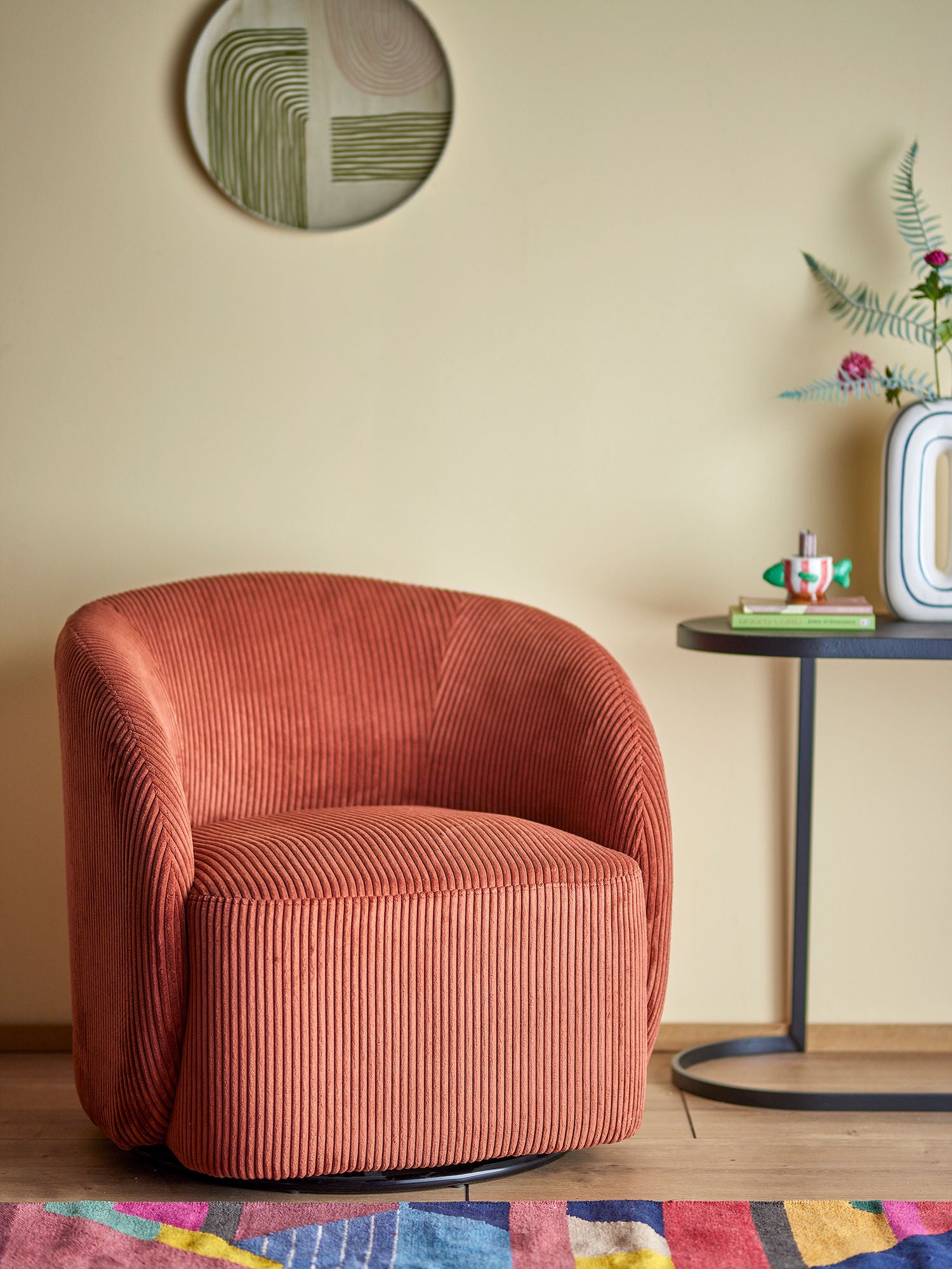 Bloomingville Pradi lounge chair, orange, polyester