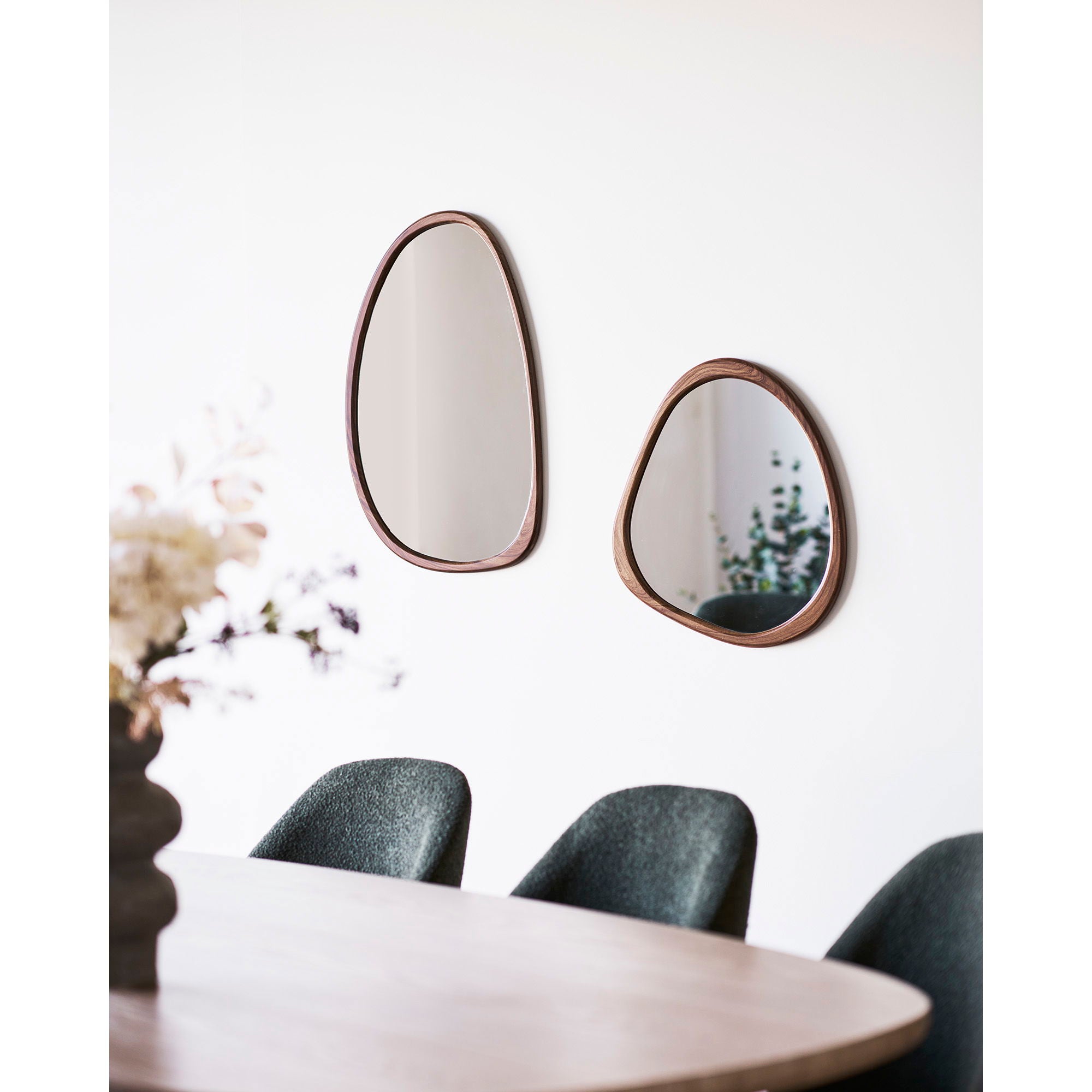 Luxon mirror - mirror, organic shape, wood look 38.5x64.5 cm