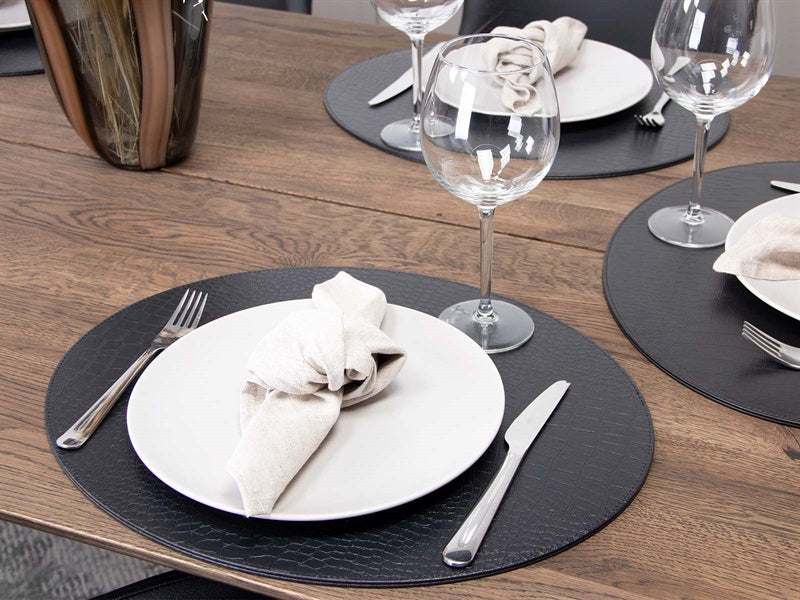 Oval cover napkin // black hose pattern PU - HARD