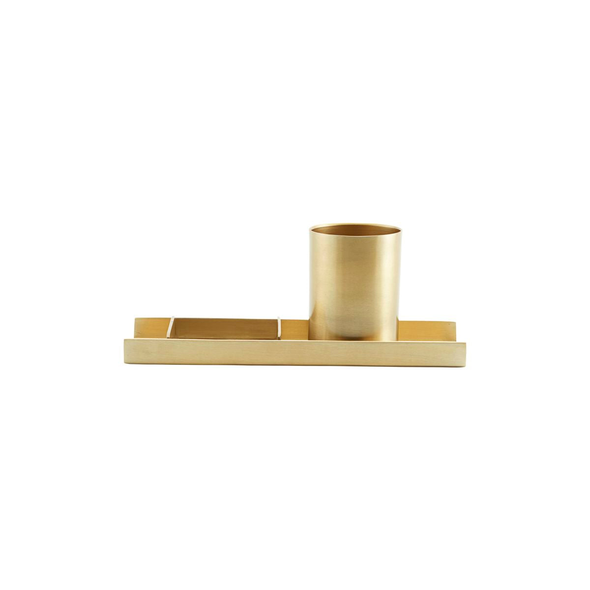 Holds for office supplies, brass
