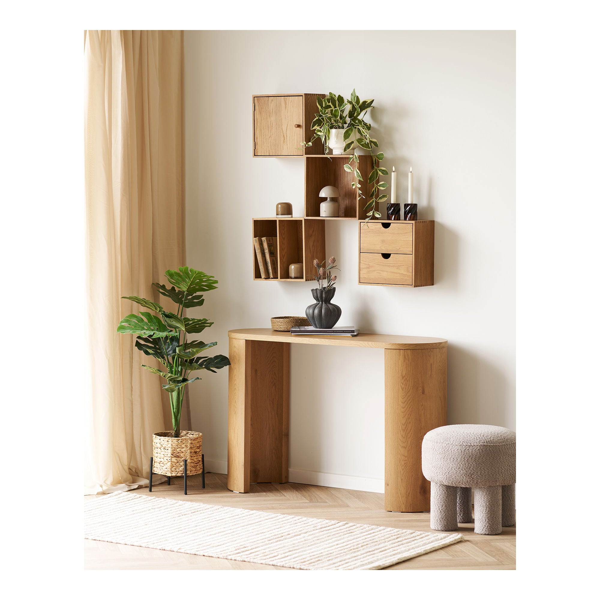 Townsville Wall shelf - Wall shelf, oak 18x30x30 cm