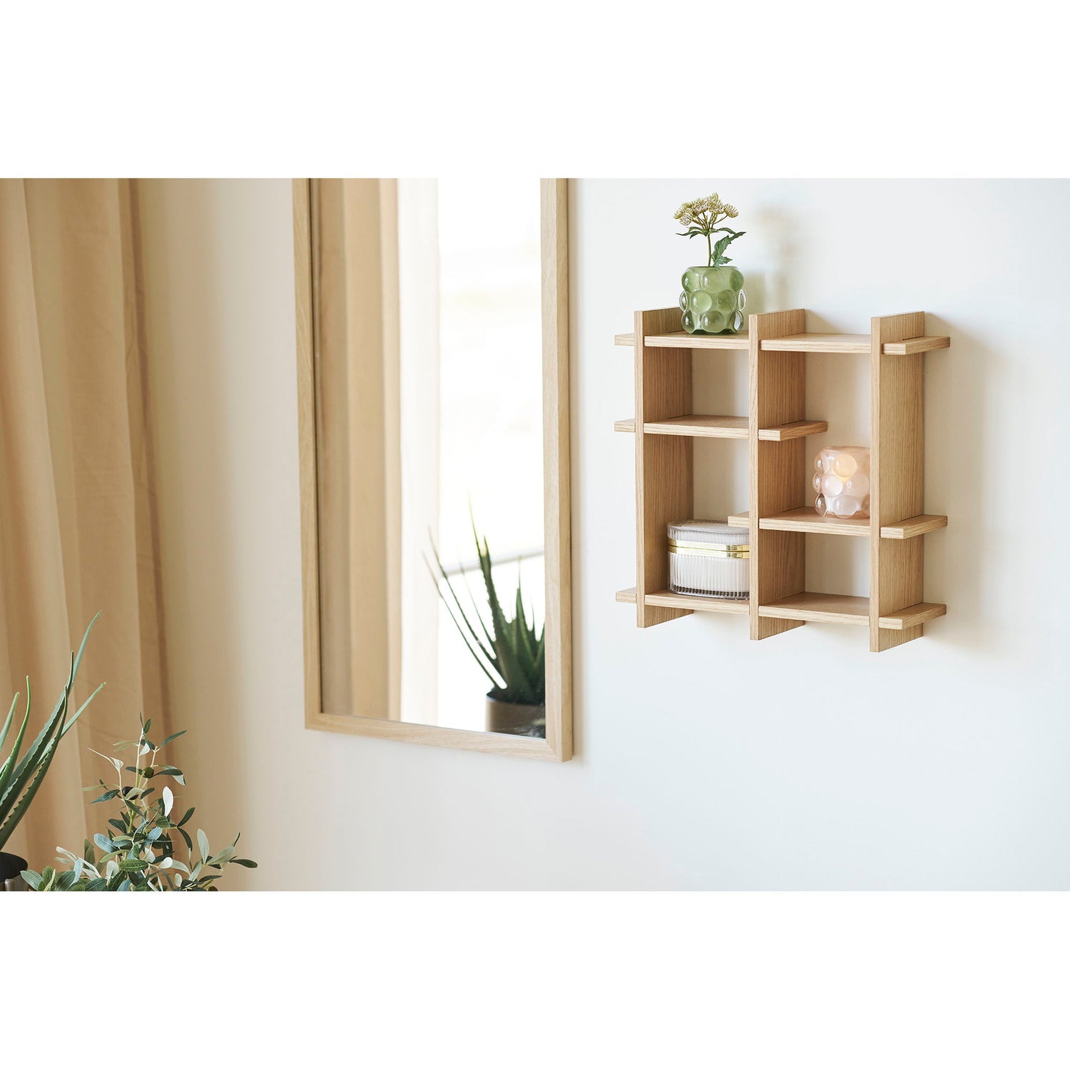 Olsberg wall shelf - wall shelf, oak veneer, nature 40x12x40 cm