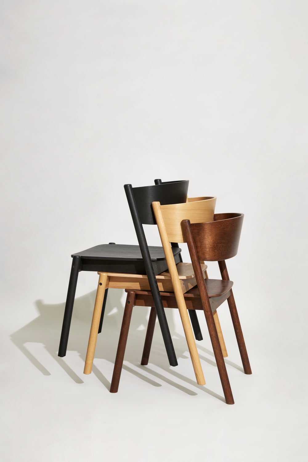 Oblique Dining Chair Black - 55x51xh80cm