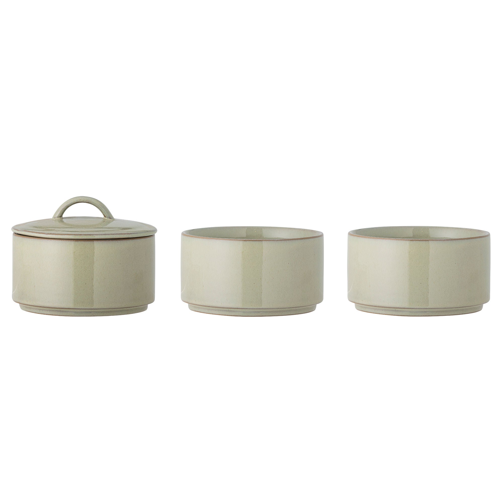 Creative Collection Ebba Pot w/lid, green, stoneware