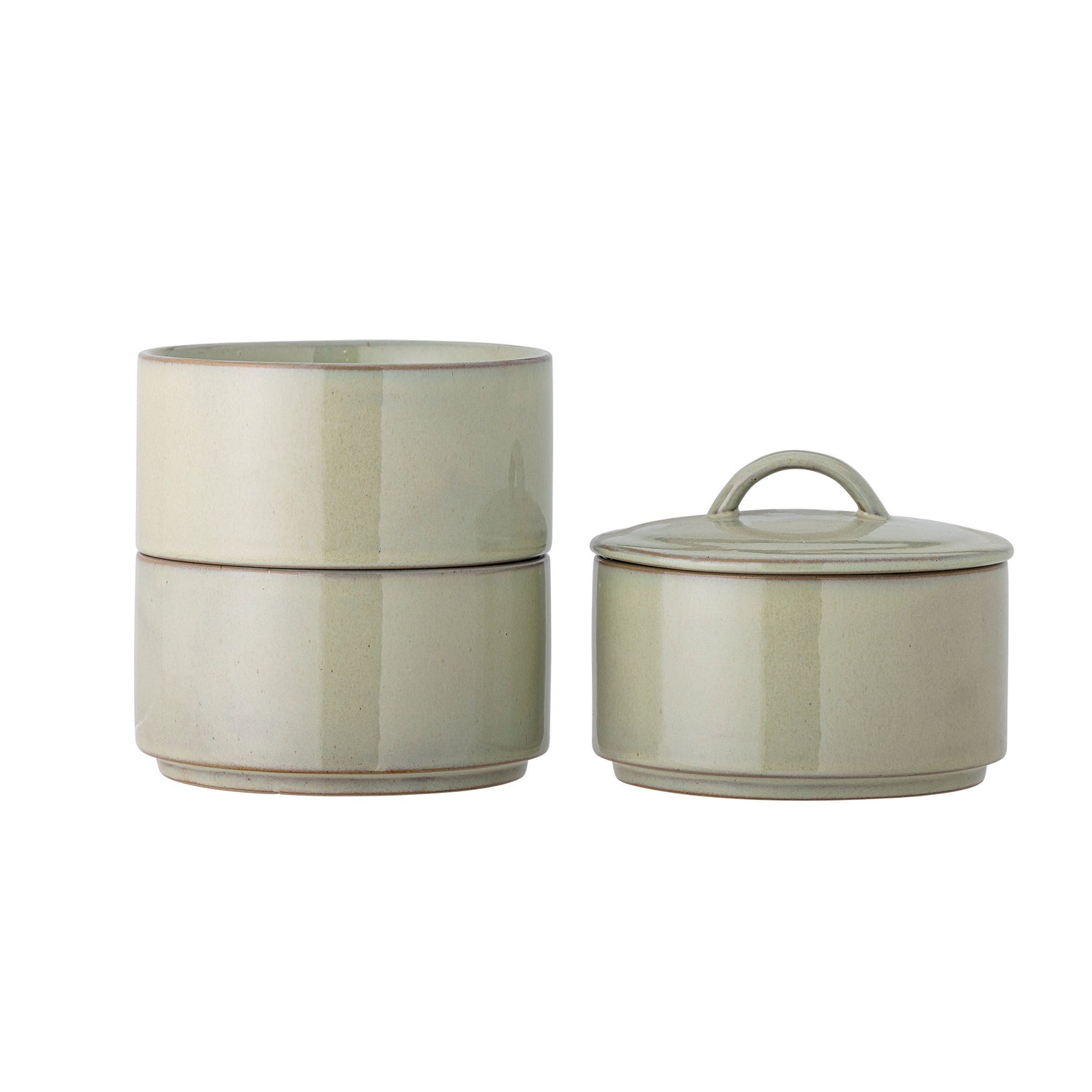 Creative Collection Ebba Pot w/lid, green, stoneware