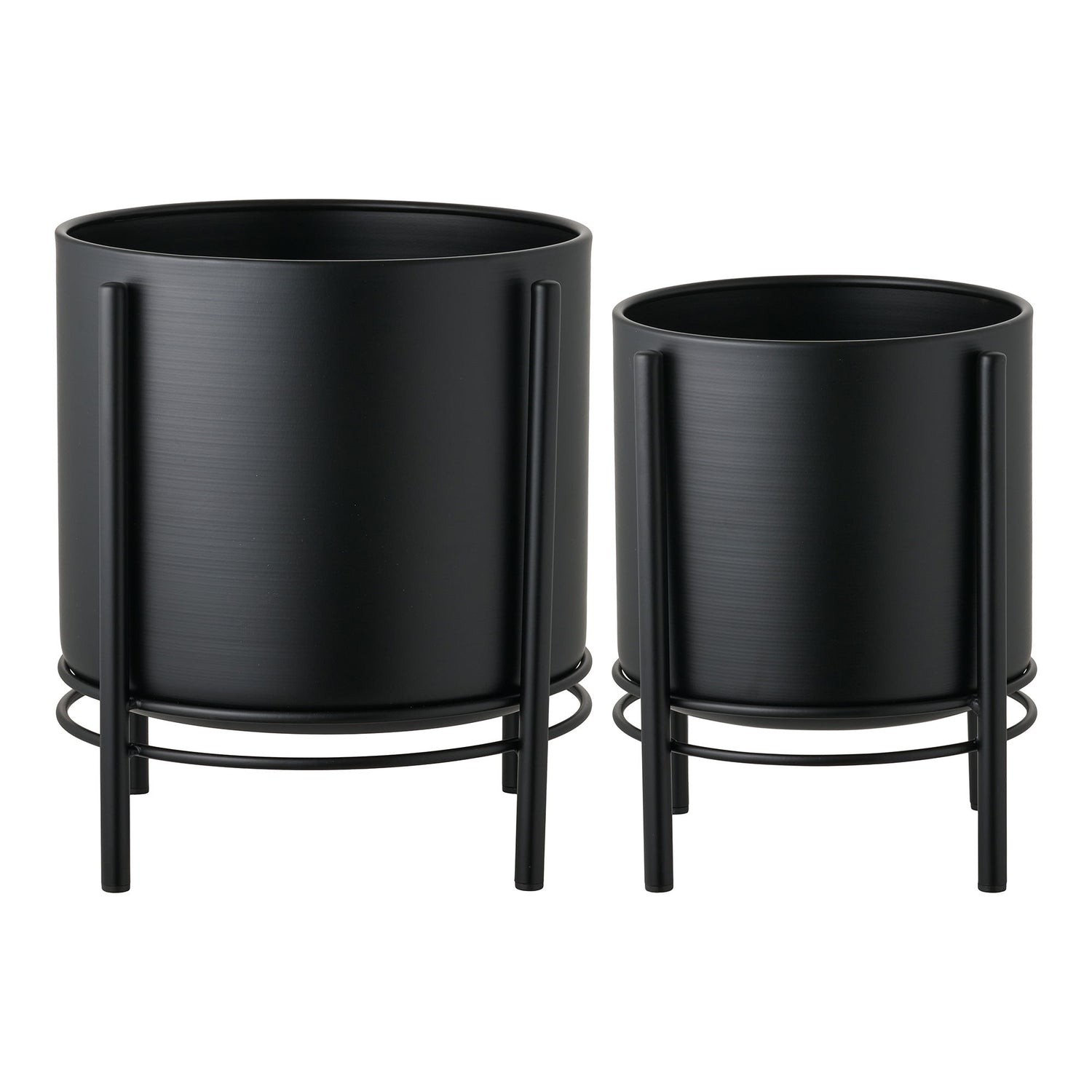 Herbal pot - herbal pot, steel, black set of 2