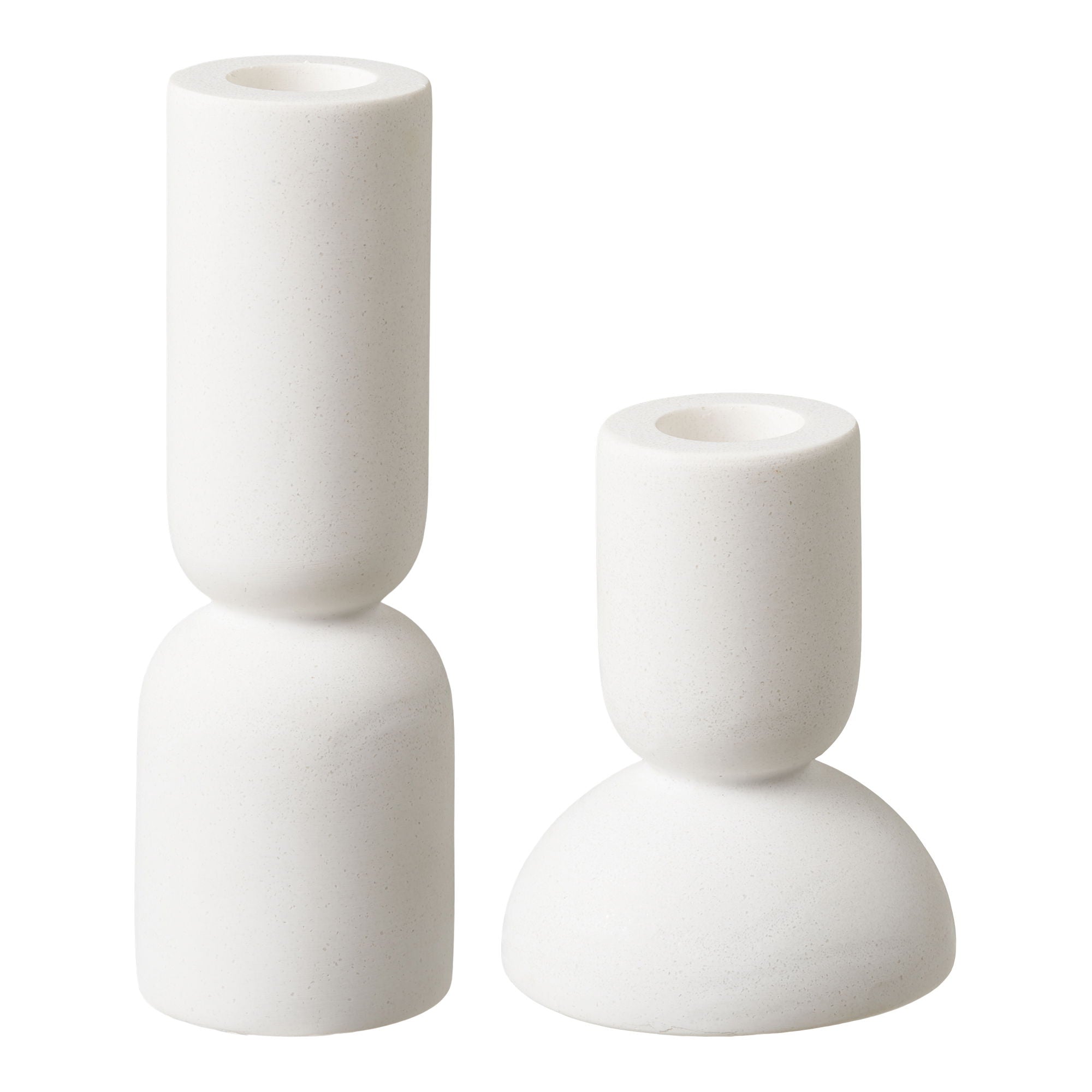 Candlestick - candlesticks, limestone, white set of 2