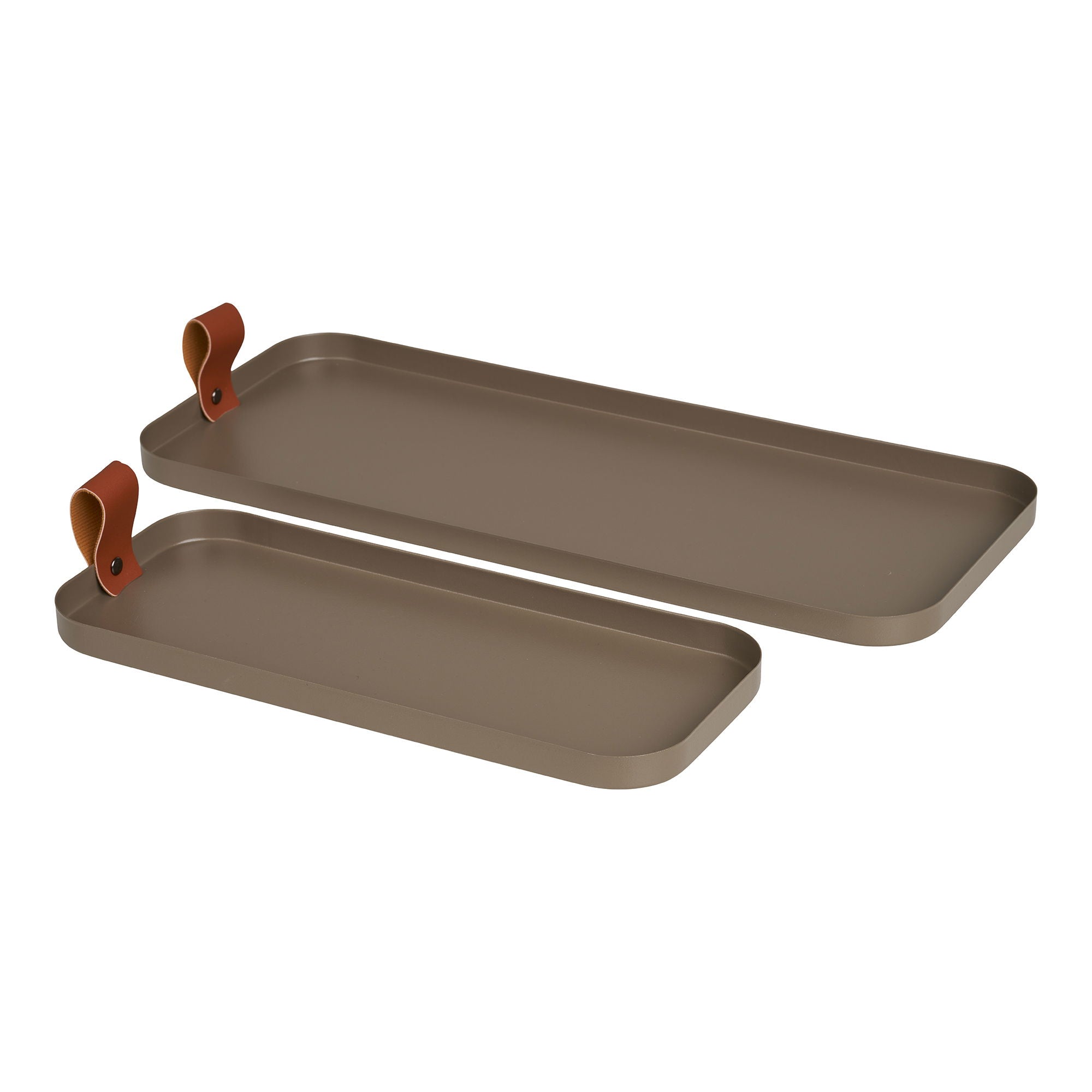 Tray - tray, steel, brown set of 2